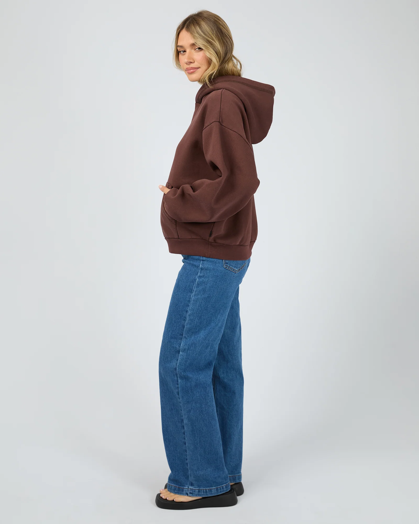 Aae Washed Box Hoodie Brown - Image 6