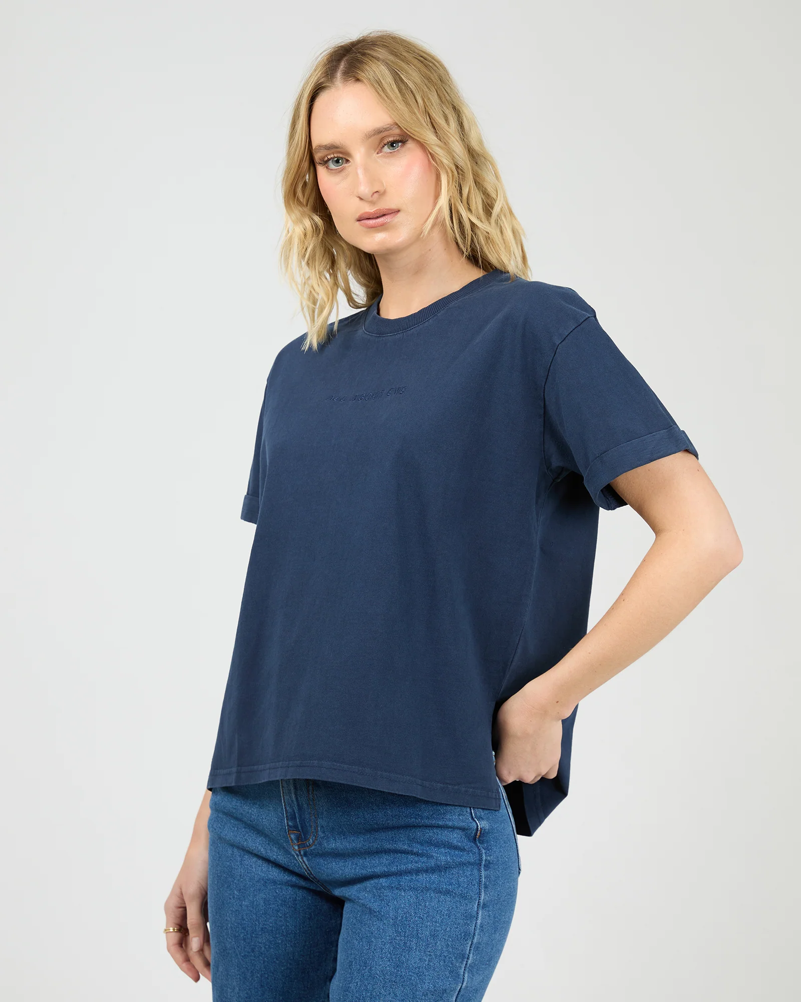 Aae Washed Tee Navy - Image 4
