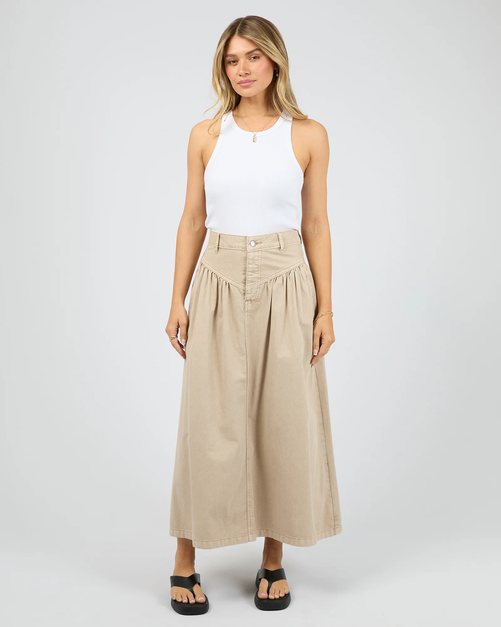 Arlo Maxi Skirt Beige - Image 2