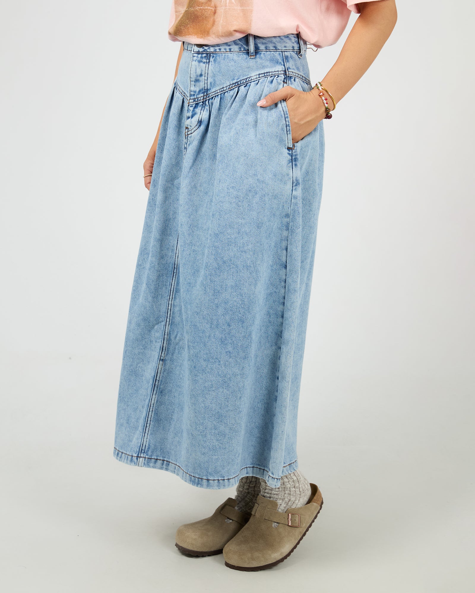 Arlo Maxi Skirt Light Blue - Image 4