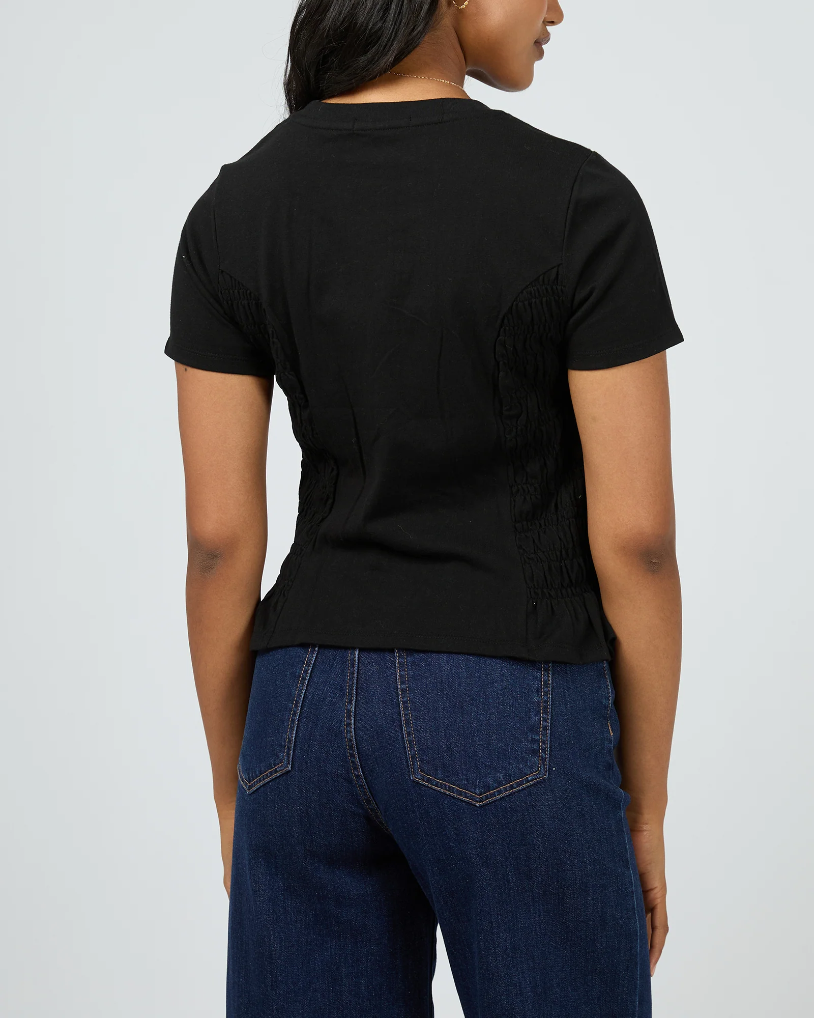 Astor Rouched Tee Black - Image 3