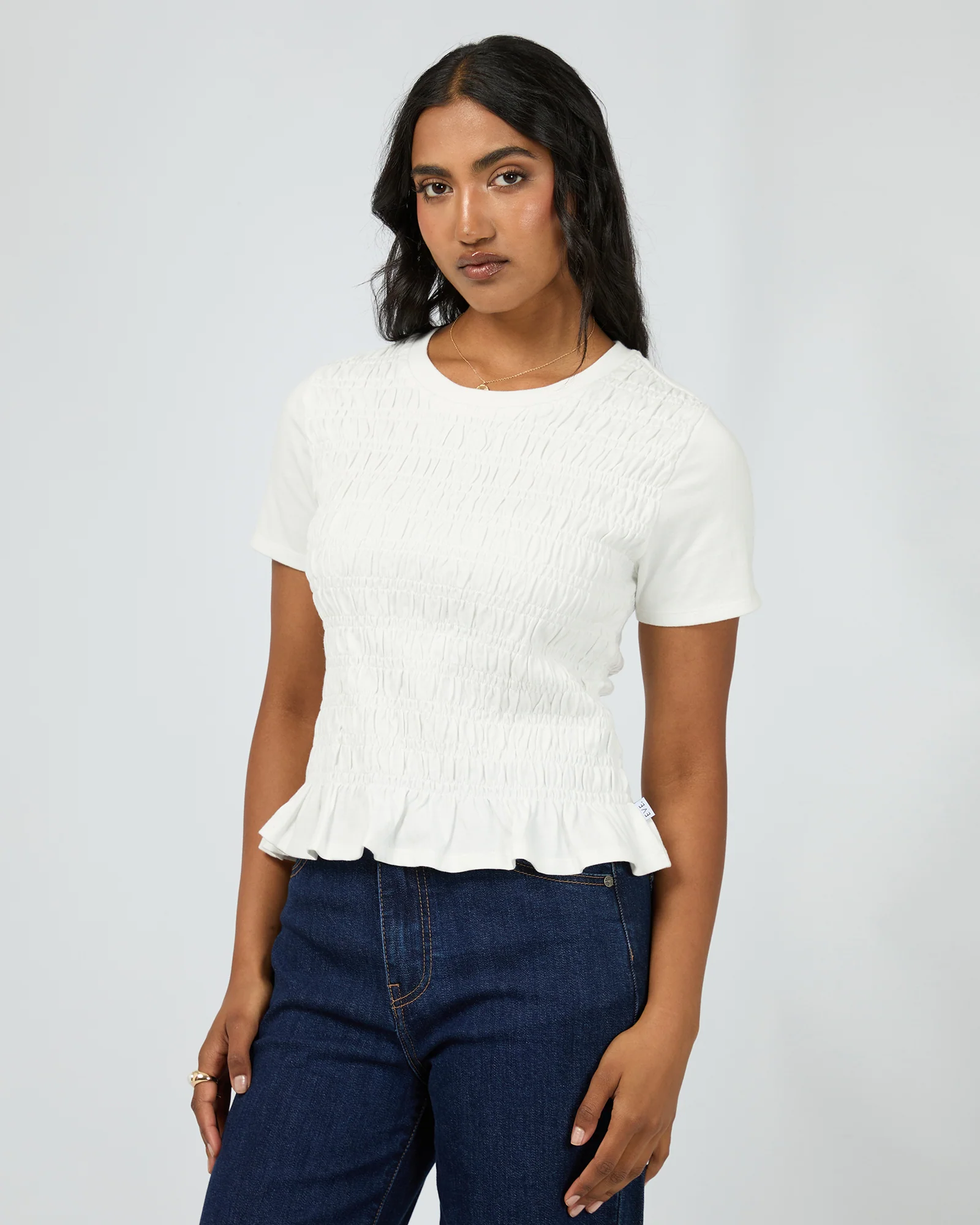 Astor Rouched Tee White - Image 4