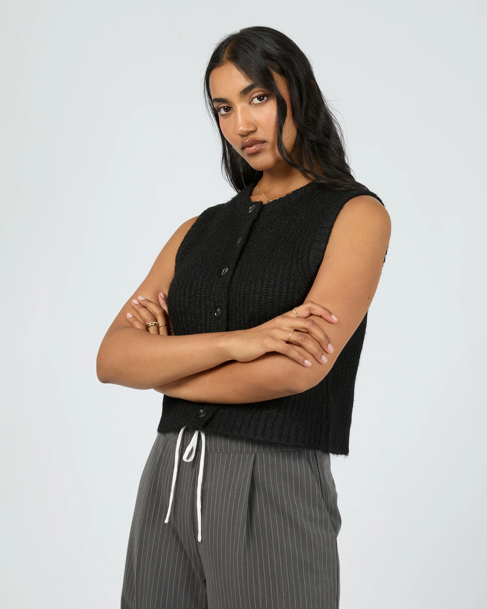 Aya Knit Vest Black - Image 4