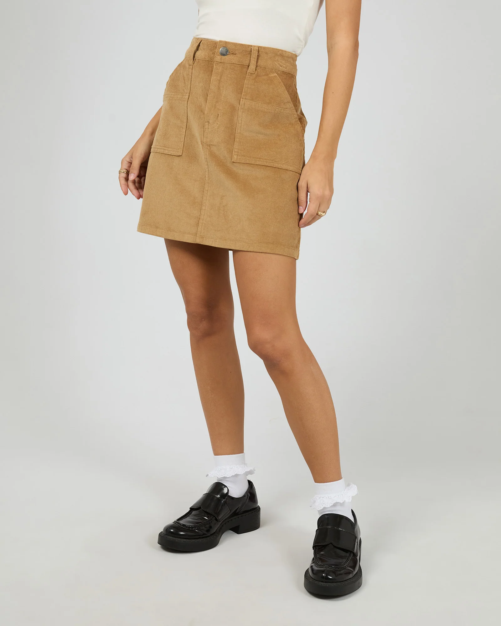 Bambi Cord Skirt Tan - Image 4