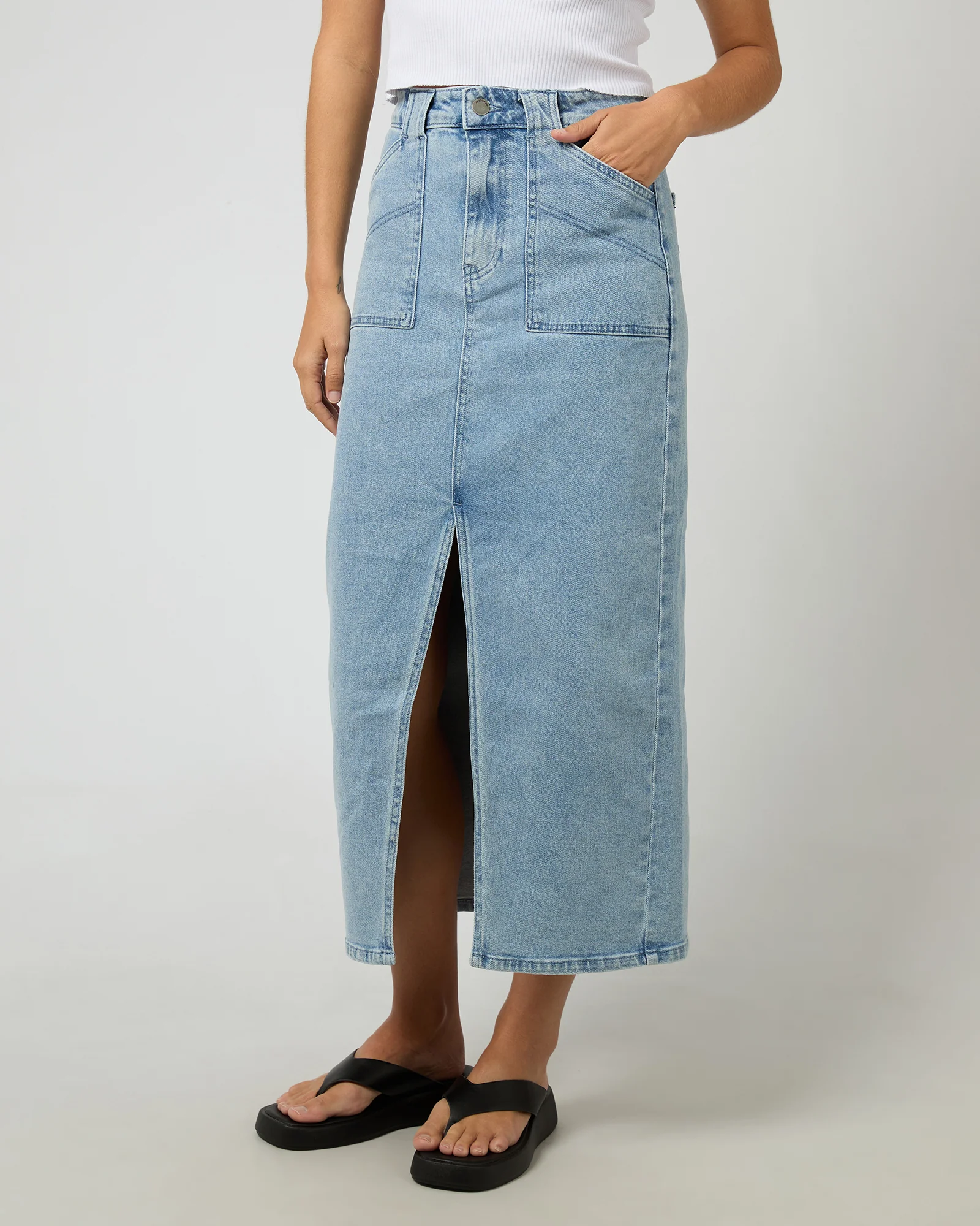 Becca Maxi Skirt Light Blue - Image 4