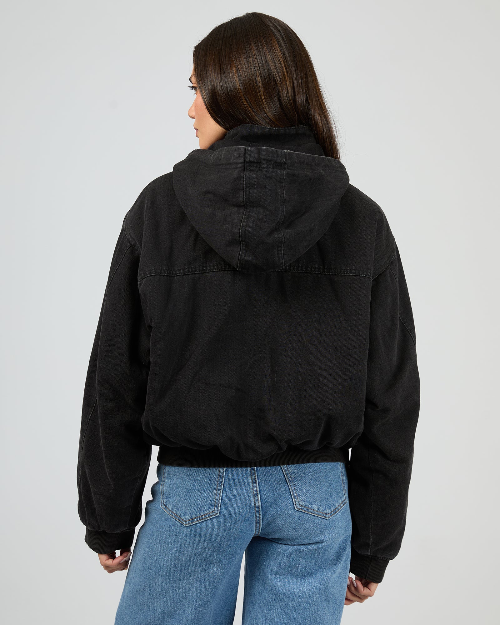 Brixton Denim Bomber Washed Black - Image 3