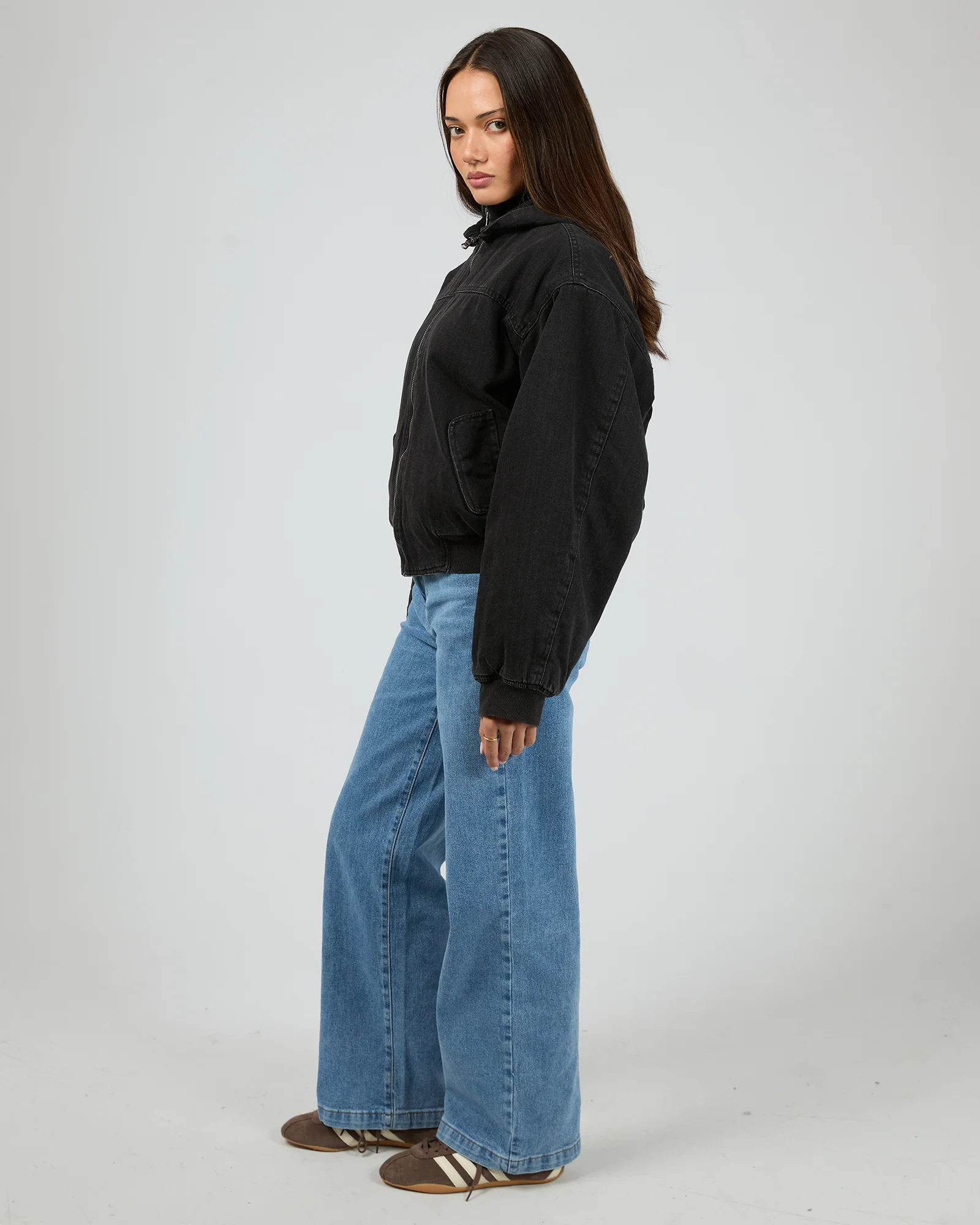 Brixton Denim Bomber Washed Black - Image 6