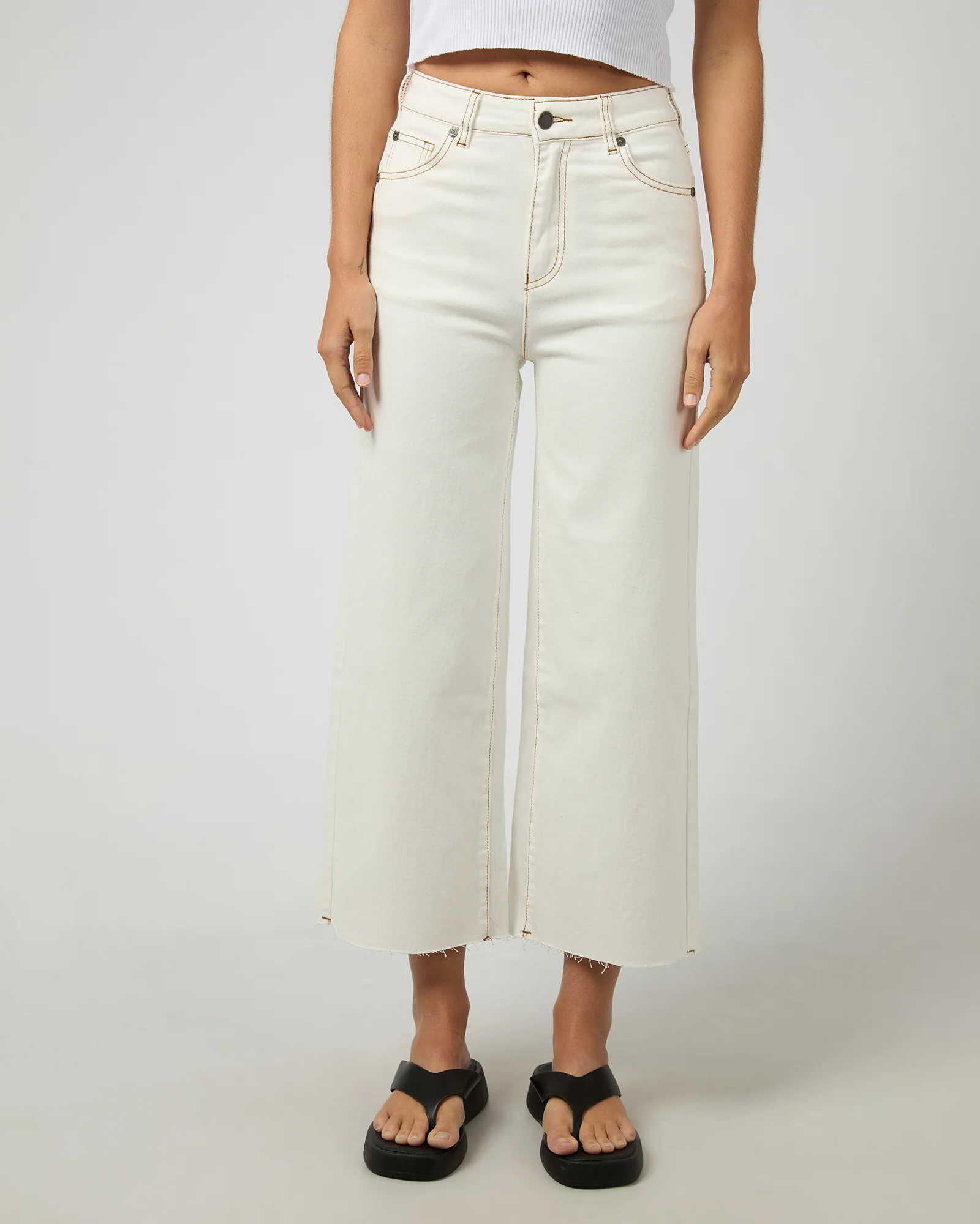 Charlie High Rise Wide Leg Jean Vintage White - Image 3