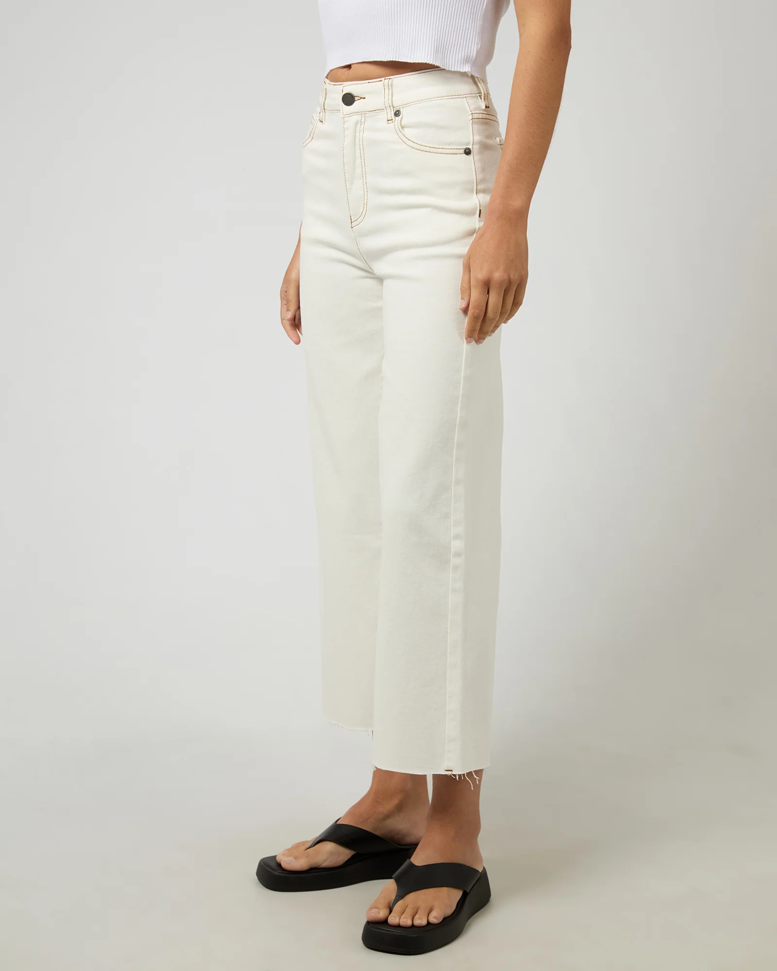 Charlie High Rise Wide Leg Jean Vintage White - Image 4