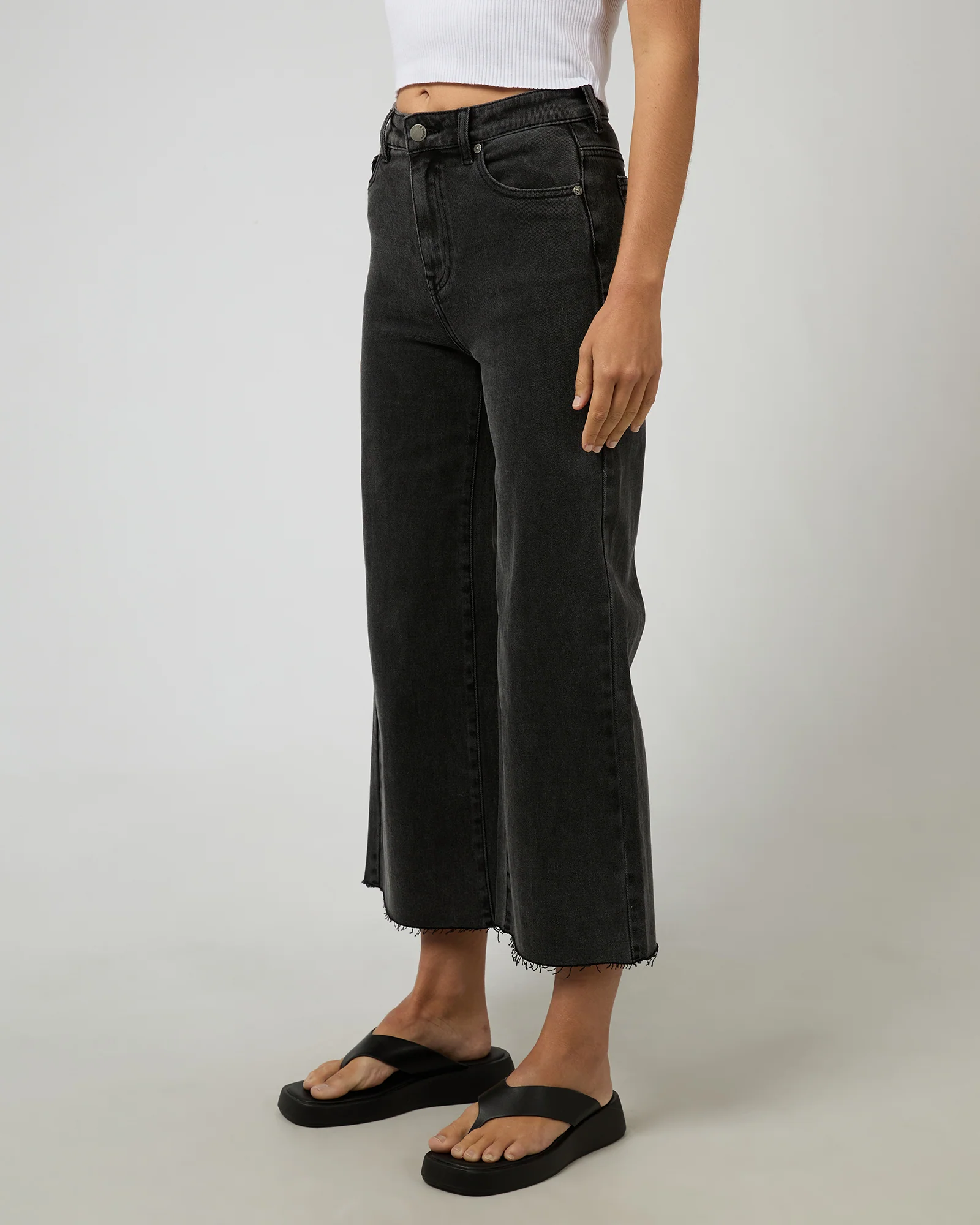 Charlie High Rise Wide Leg Washed Black - Image 4