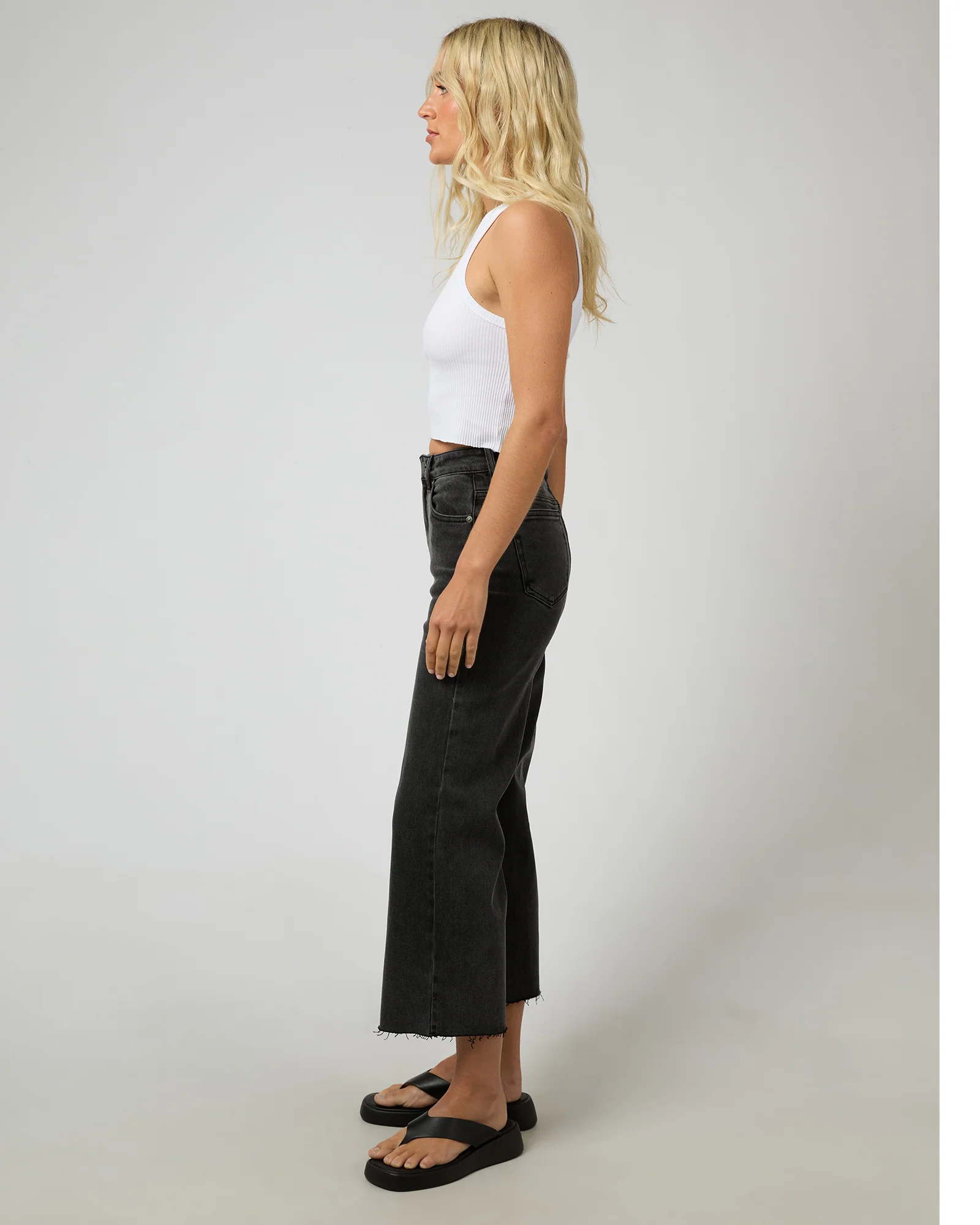 Charlie High Rise Wide Leg Washed Black - Image 6