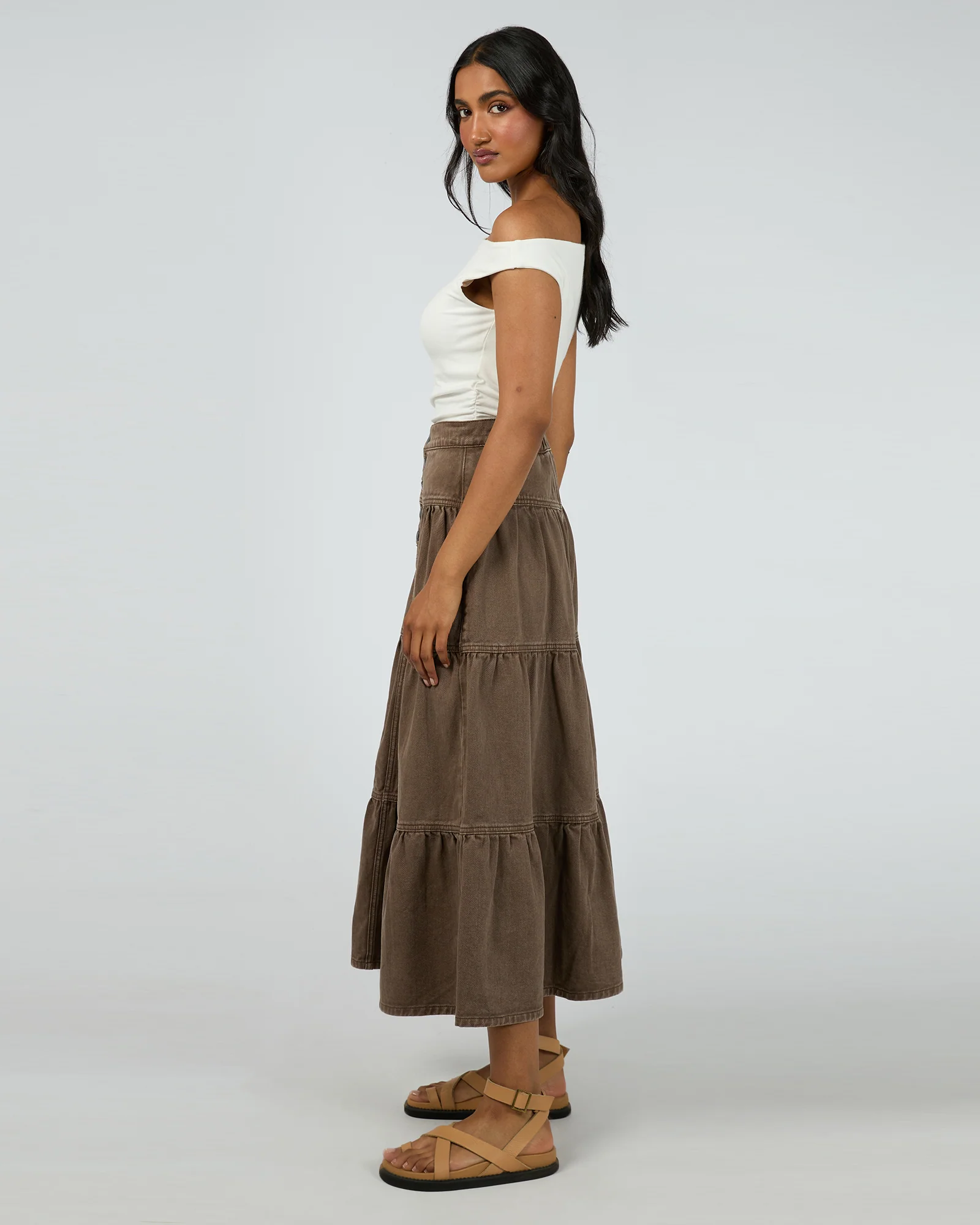 Coco Denim Maxi Skirt Cocoa - Image 4