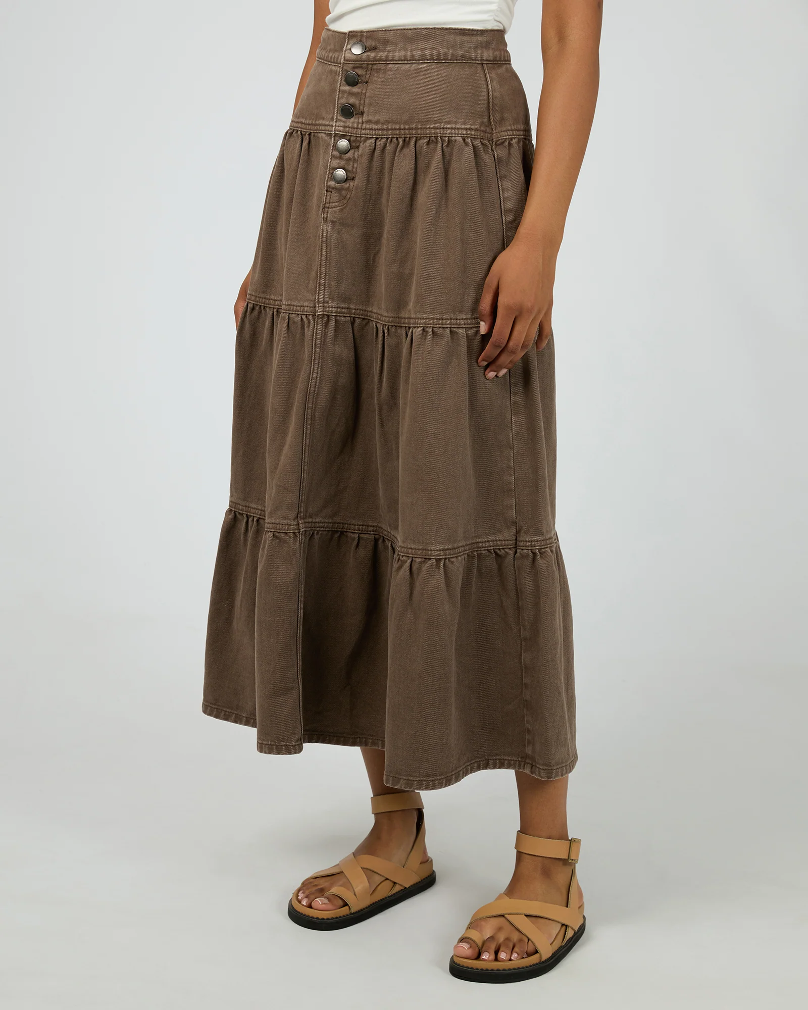 Coco Denim Maxi Skirt Cocoa - Image 6