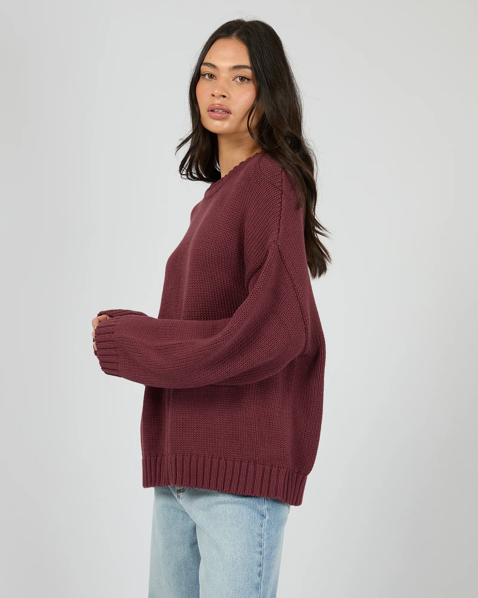 Cosy Oversized Knit Burgundy - Image 4