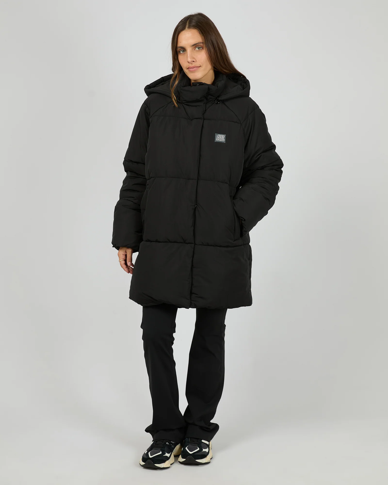 Elevate Long Puffer Jacket Black - Image 2