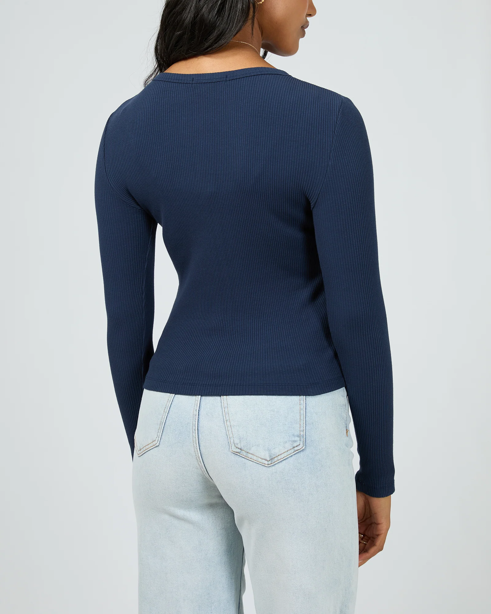 Eve Rib Baby Long Sleeve Tee Navy - Image 3