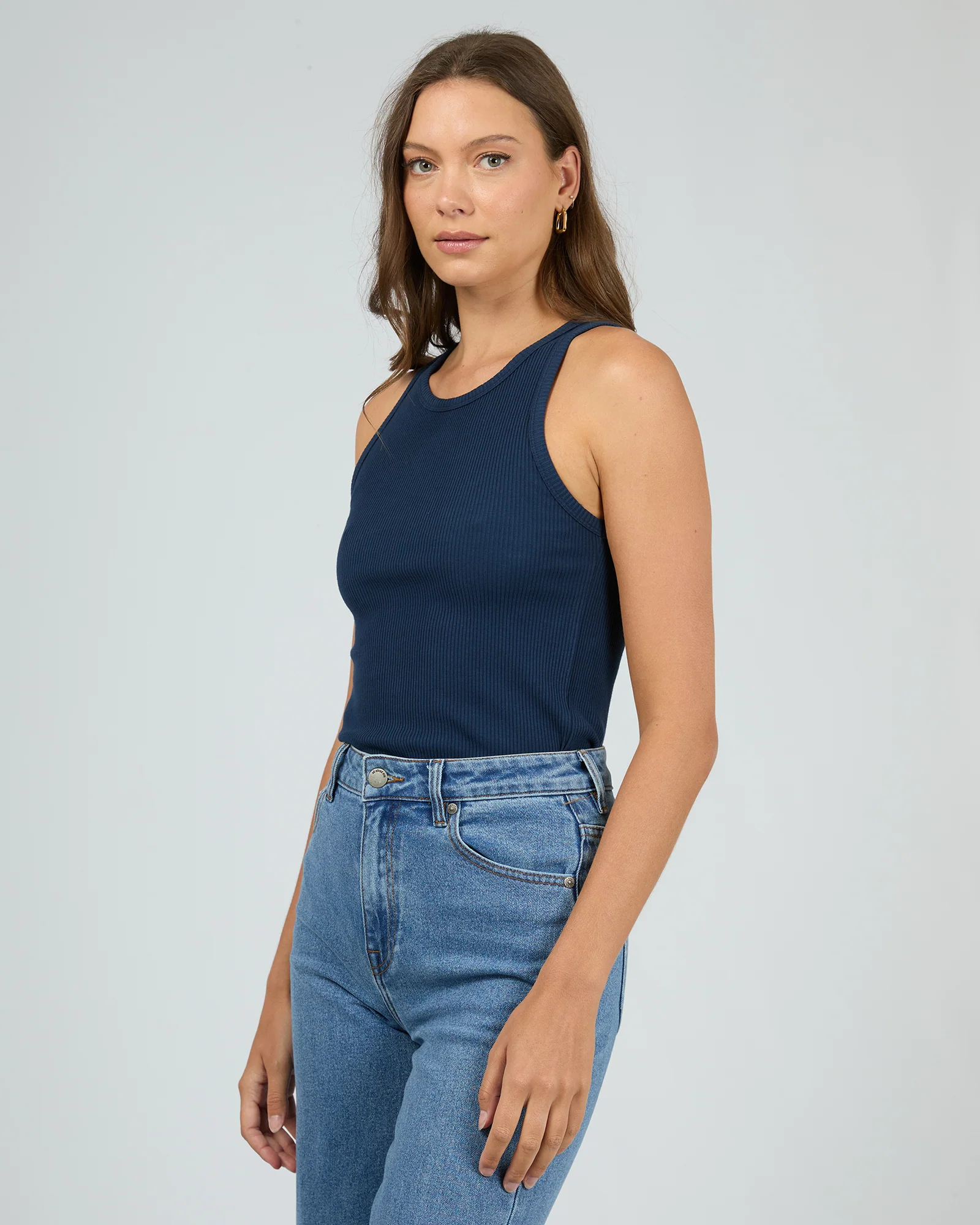Eve Rib Baby Tank Navy - Image 4