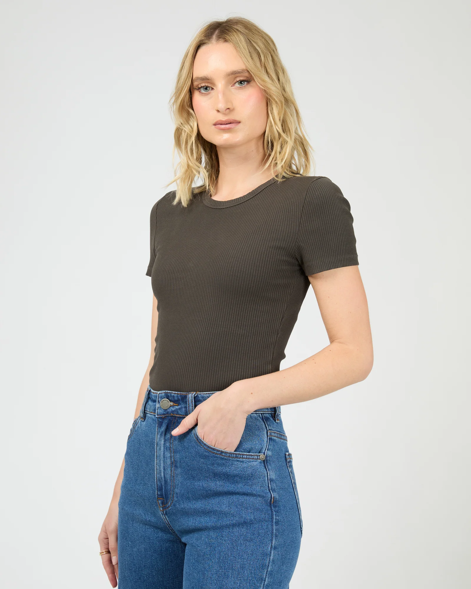 Eve Rib Baby Tee Washed Black - Image 4