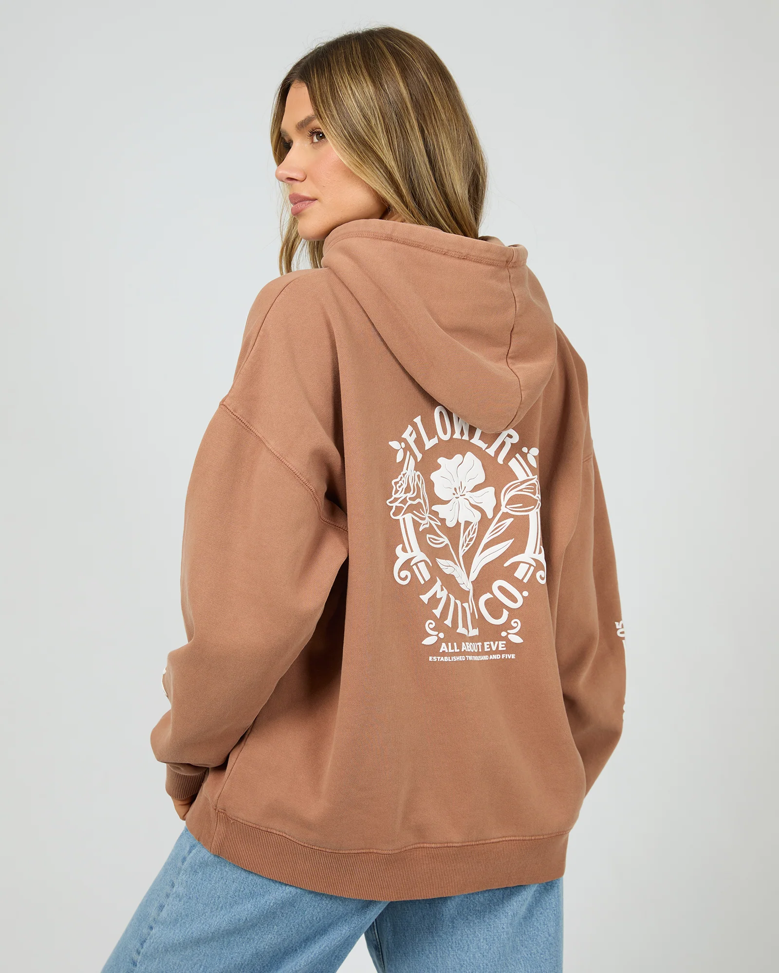 Flower Co Relaxed Hoodie Cinnamon