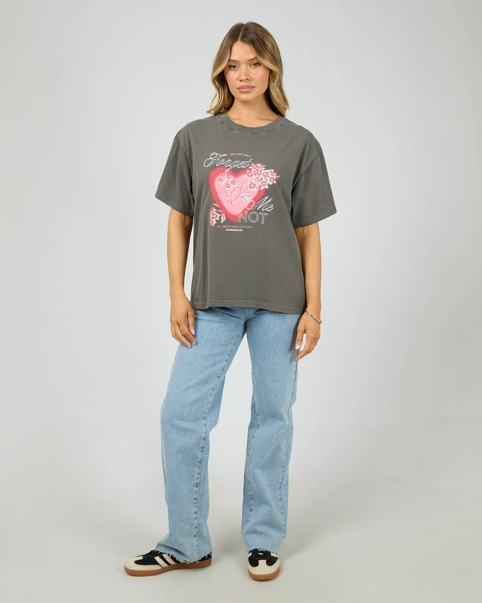 Forget Me Not Box Tee Charcoal - Image 2