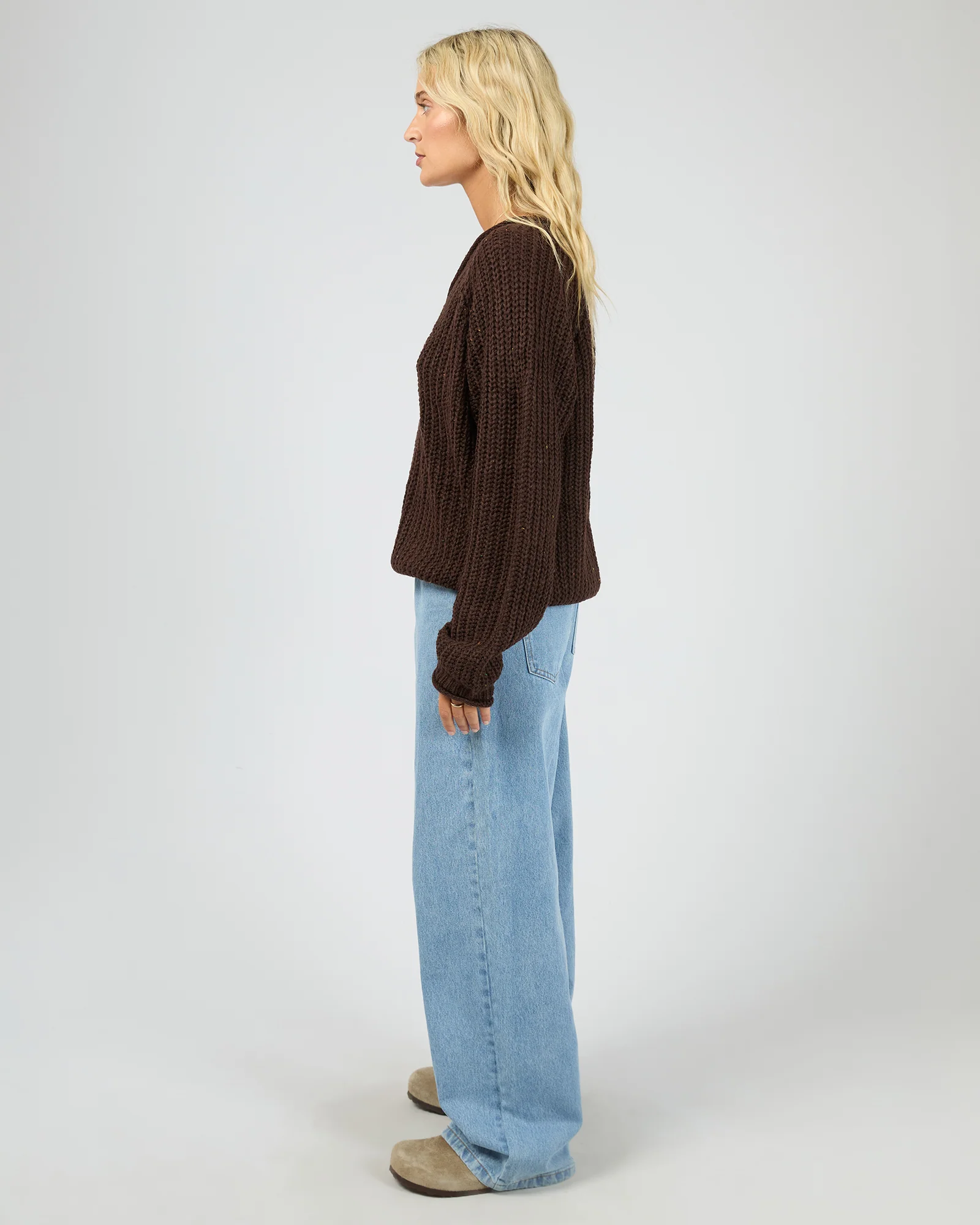 Hali V-Neck Knit Brown - Image 6