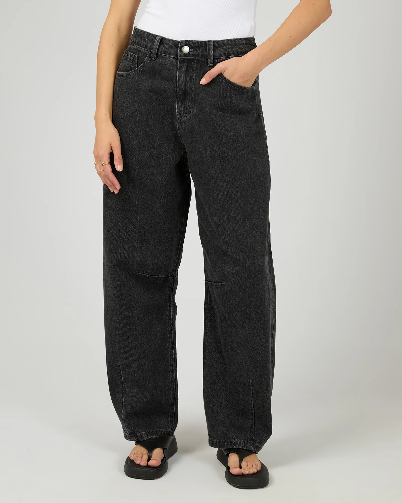 Hallie Barrel Leg Jean Coal - Image 2
