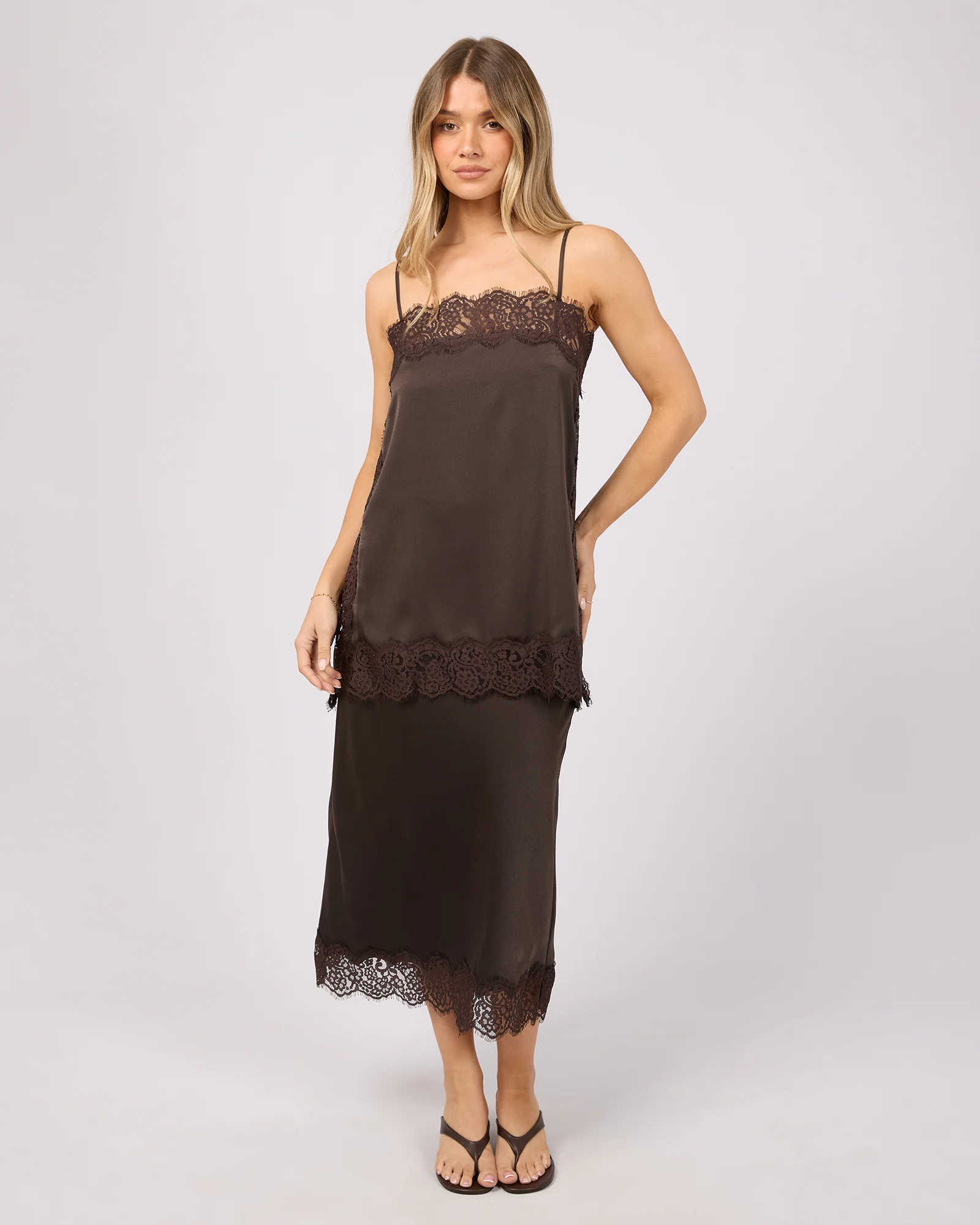 Hava Lace Skirt Coffee - Image 2
