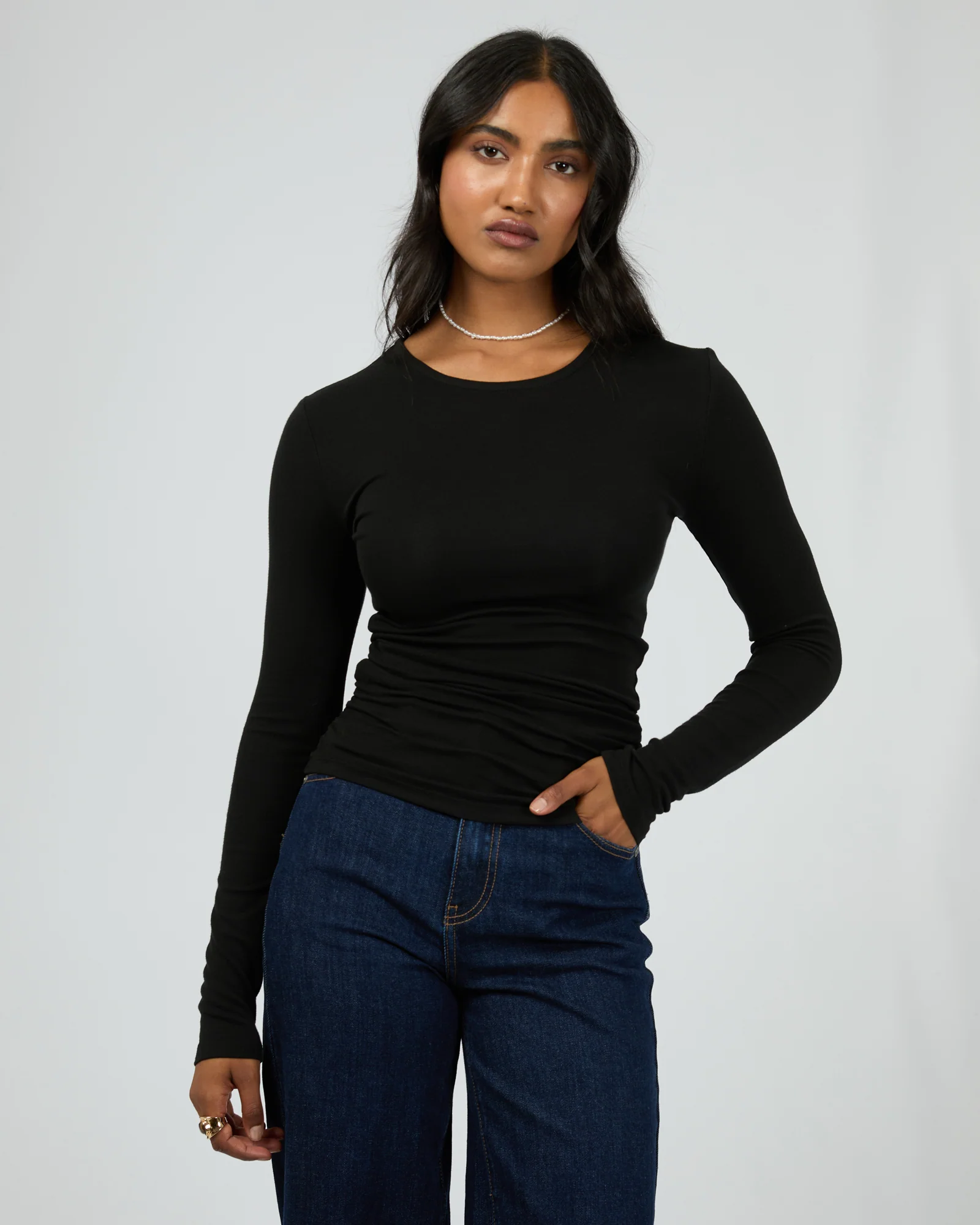 Kylie Long Sleeve Top Black