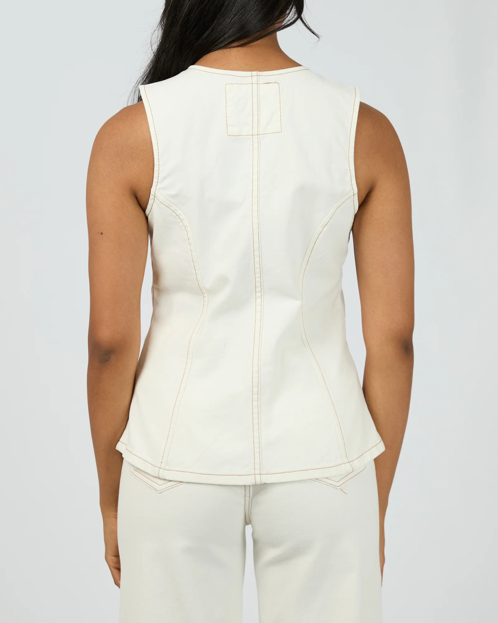 Lena Denim Vest Vintage White - Image 4