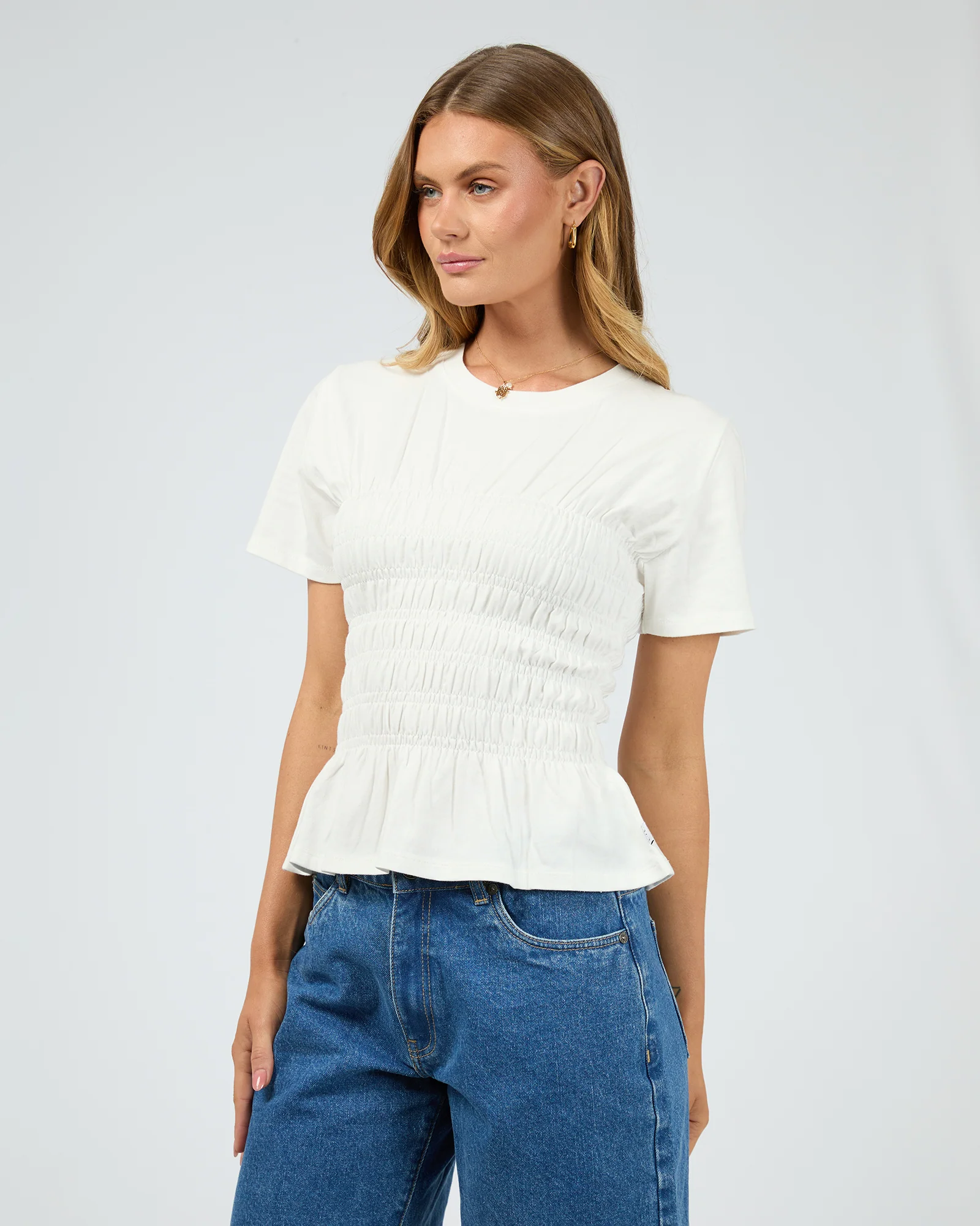 Lipa Ruched Top Vintage White - Image 4