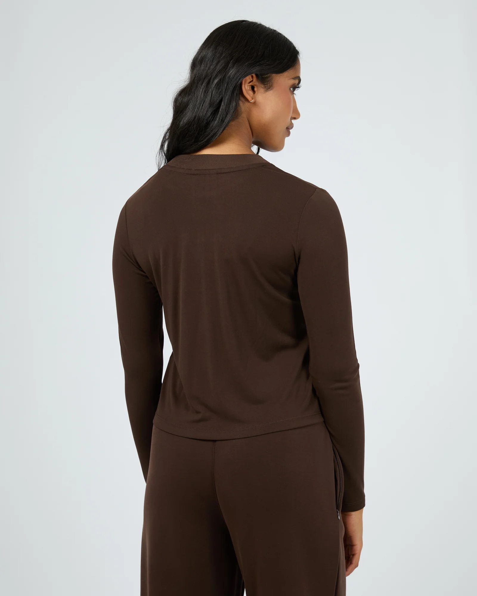 Luxe Active Long Sleeve Top Brown - Image 3