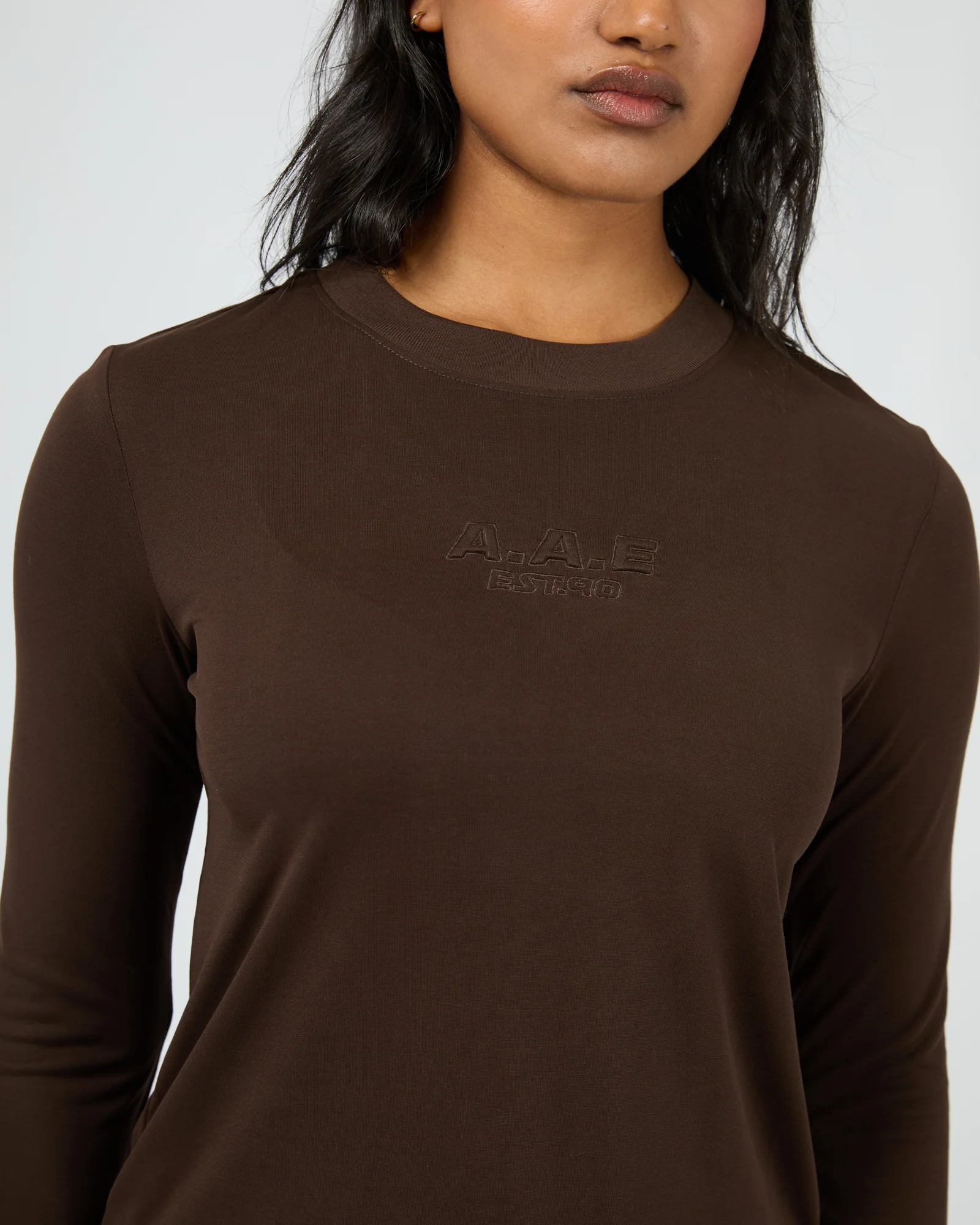 Luxe Active Long Sleeve Top Brown - Image 5