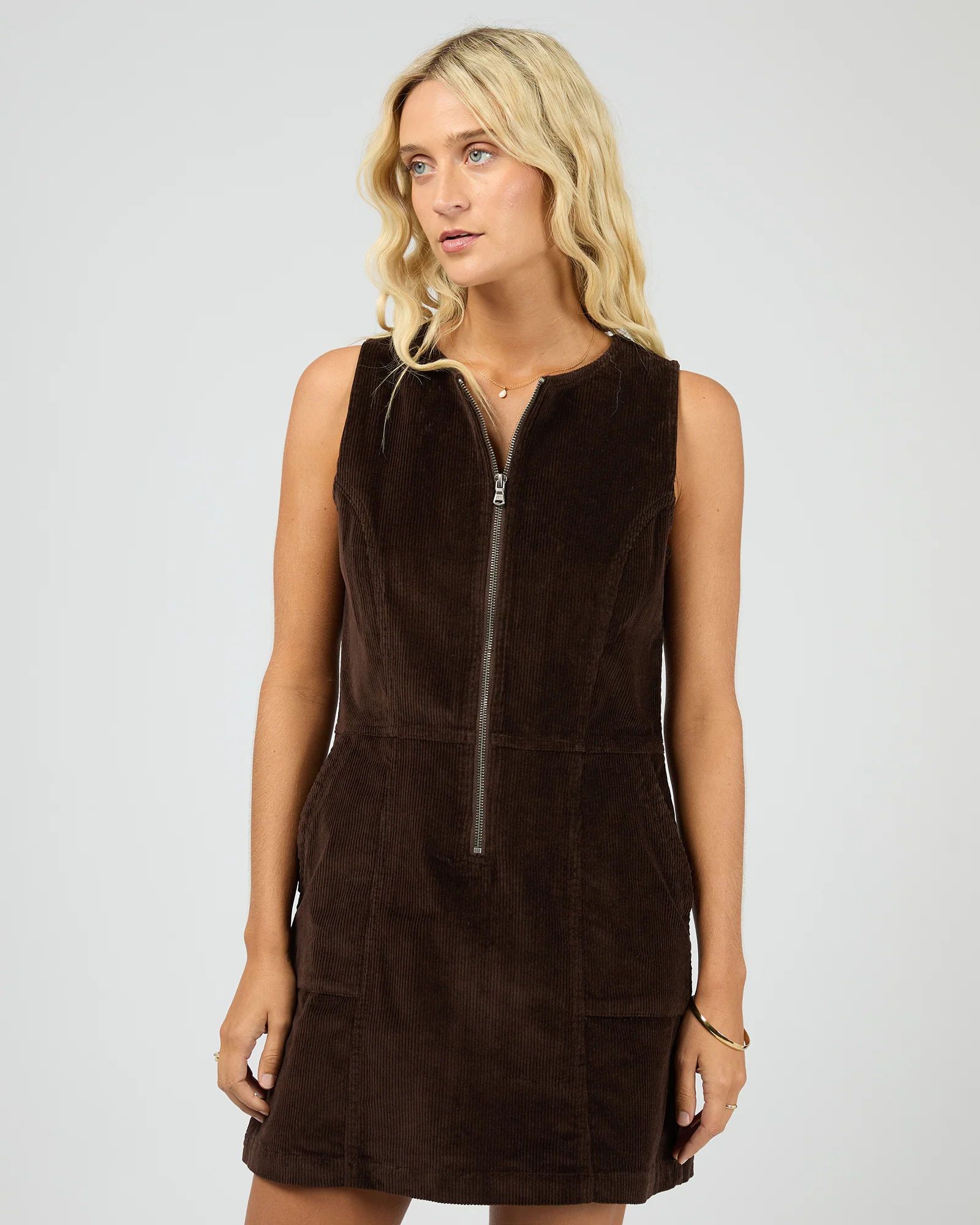 Parker Cord Dress Brown - Image 4