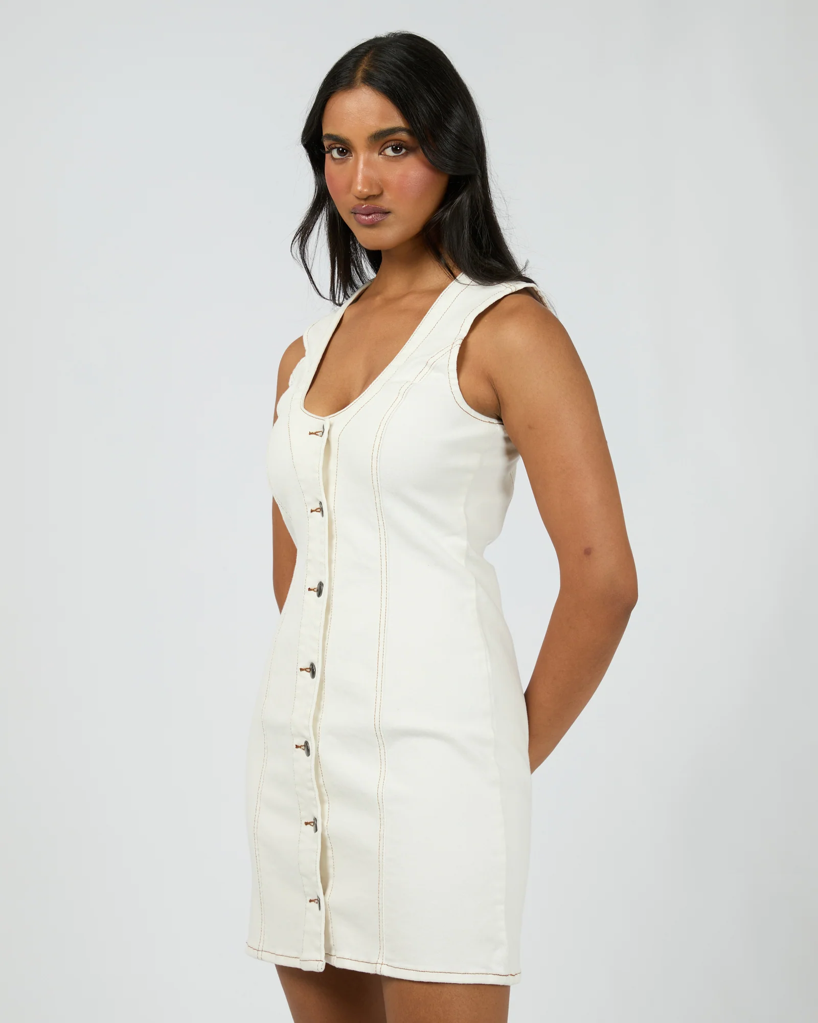 Peta Mini Dress Vintage White - Image 4