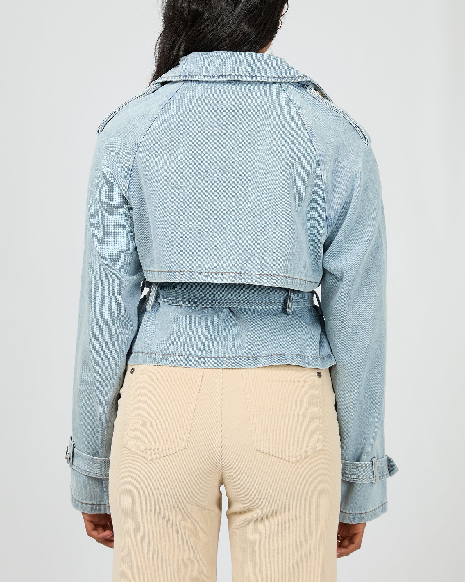 Rio Cropped Trench Light Blue - Image 3