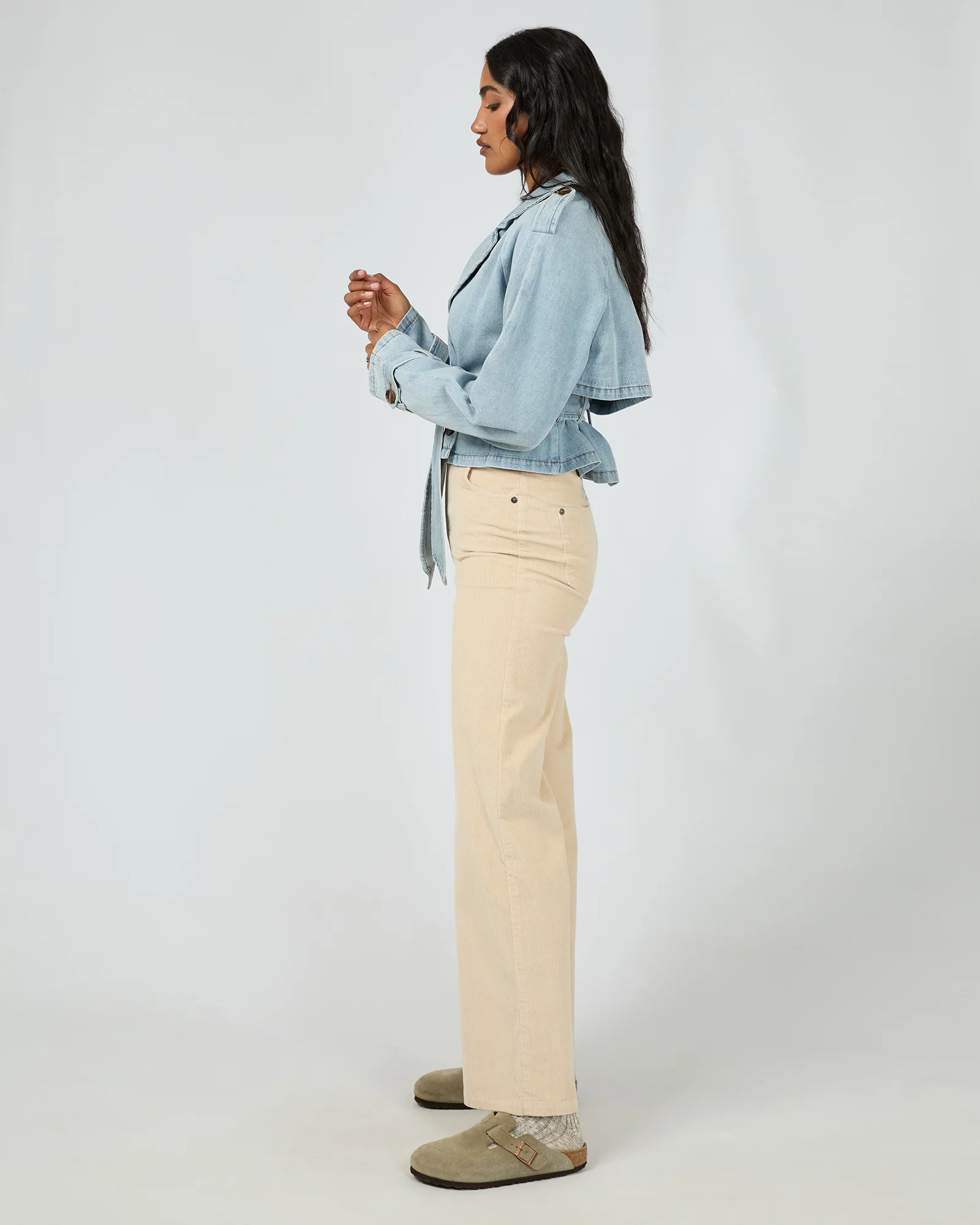 Rio Cropped Trench Light Blue - Image 6