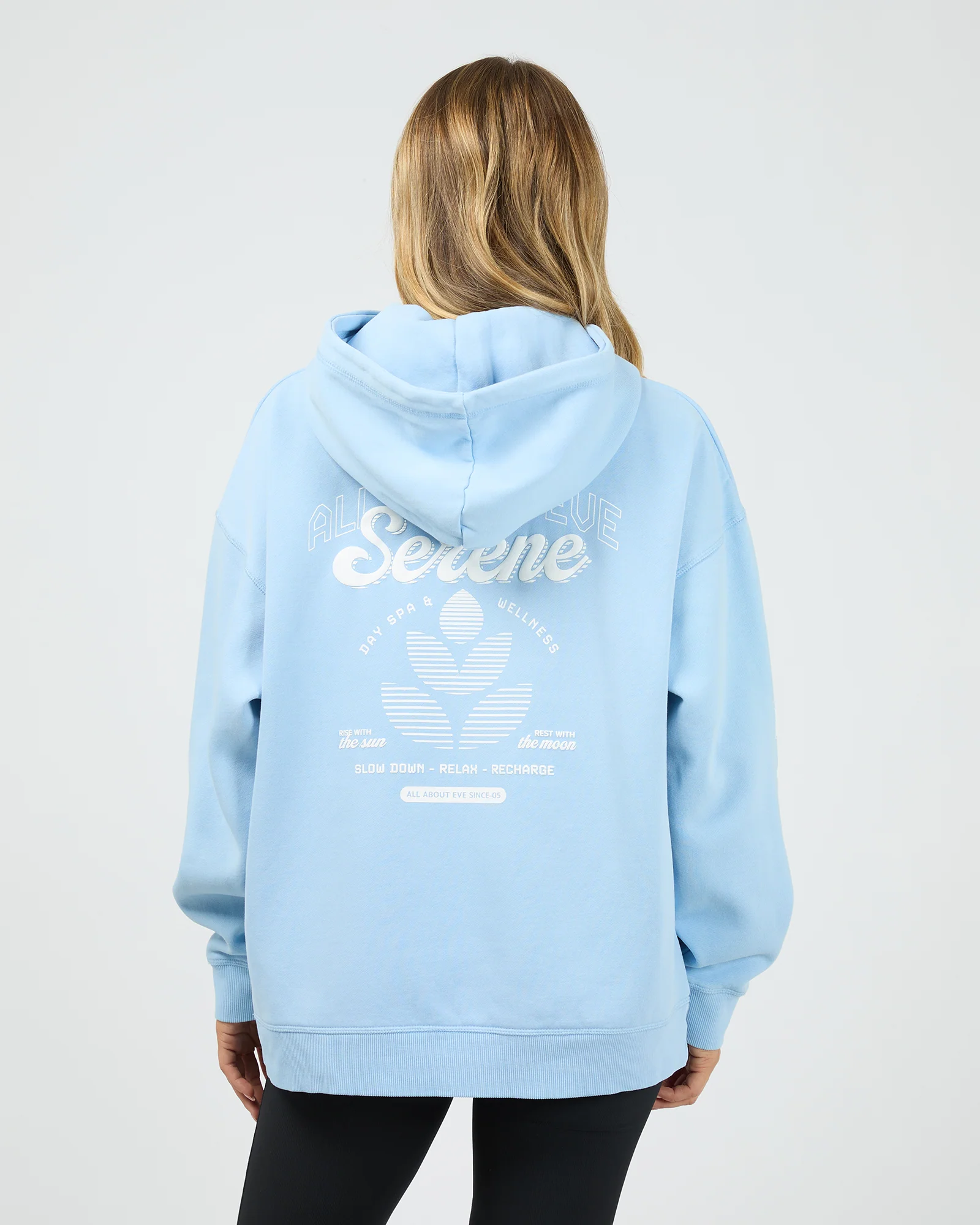 Serene Relaxed Hoodie Blue - Image 3