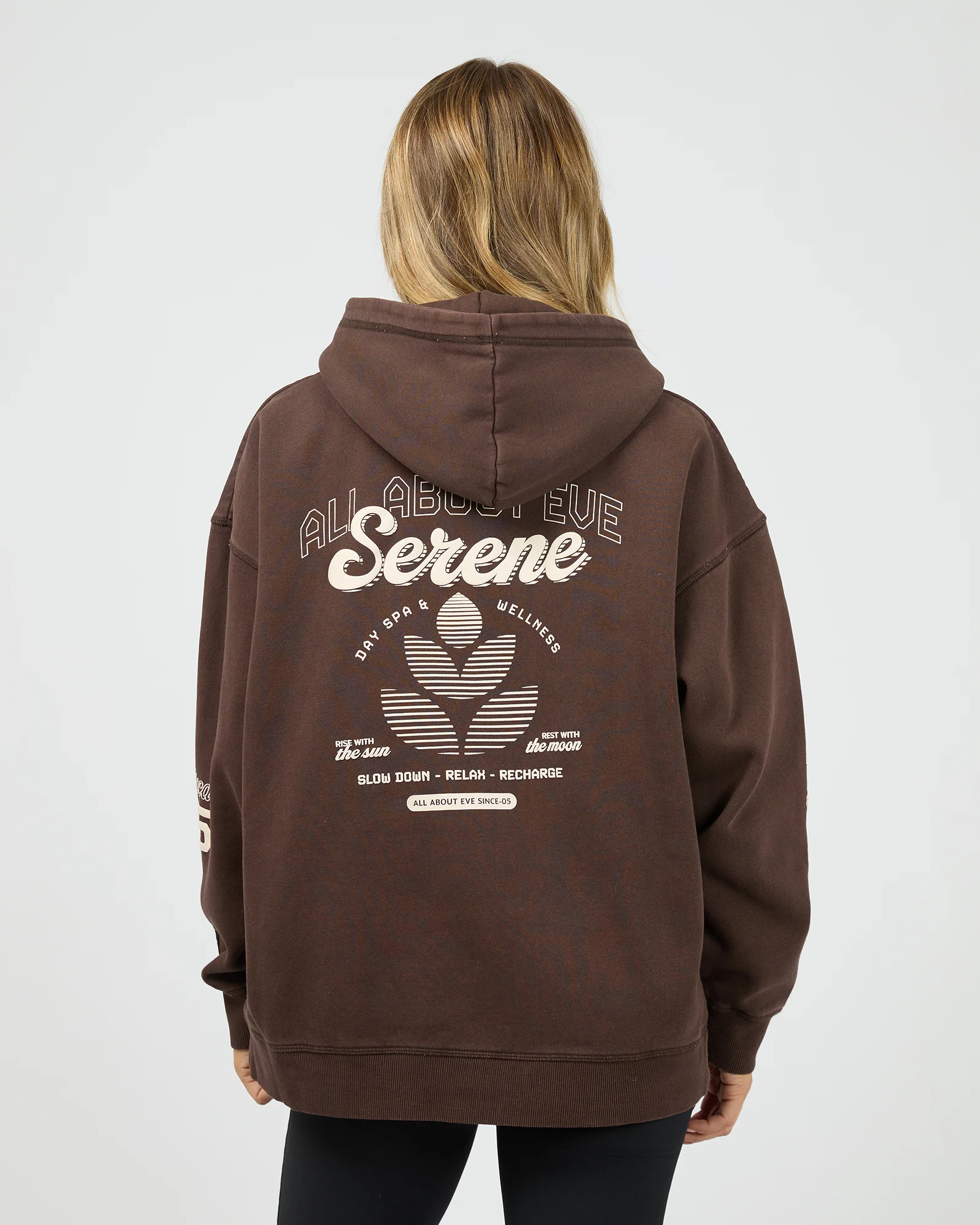 Serene Relaxed Hoodie Brown - Image 3