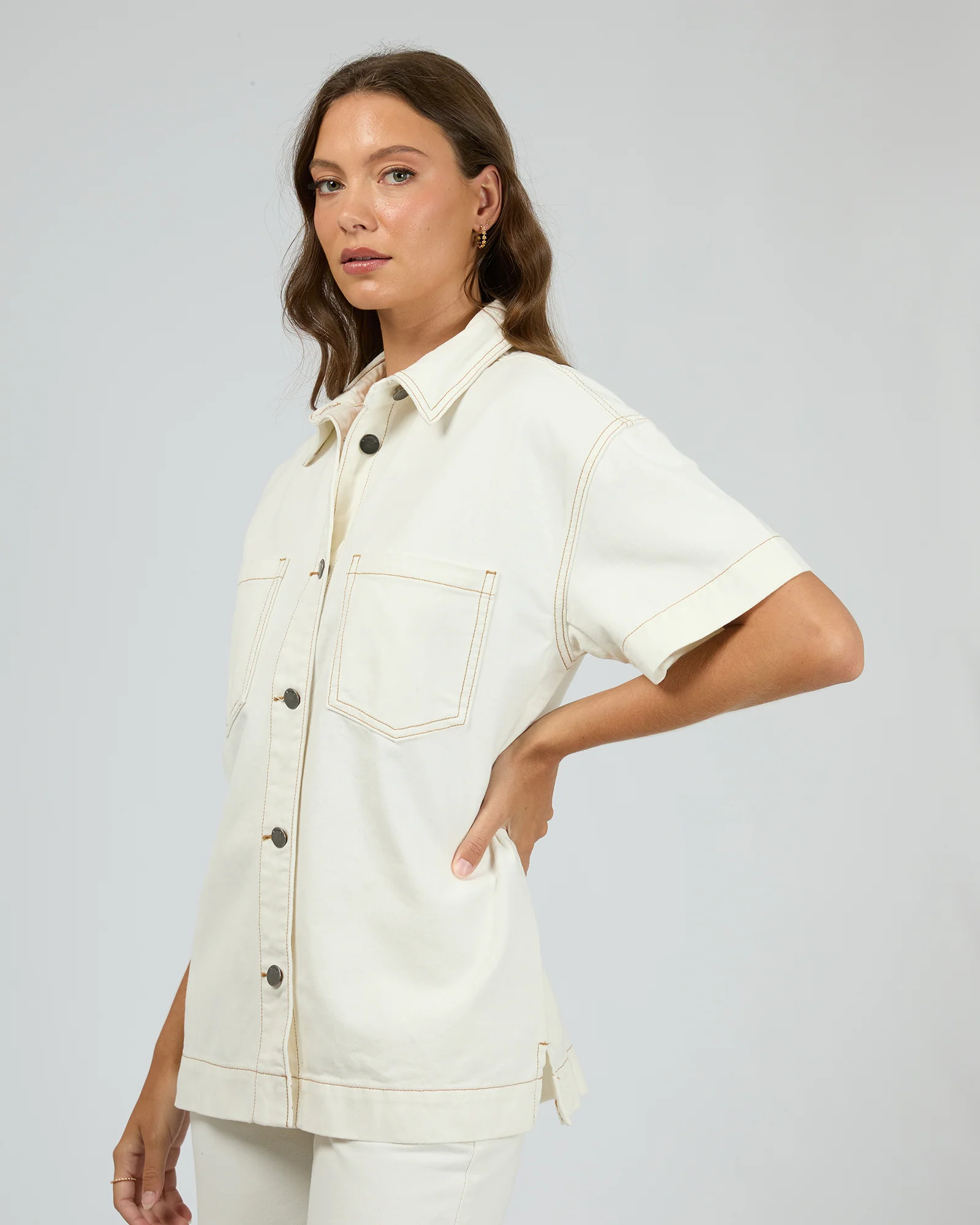 Simi Denim Shirt Vintage White - Image 4