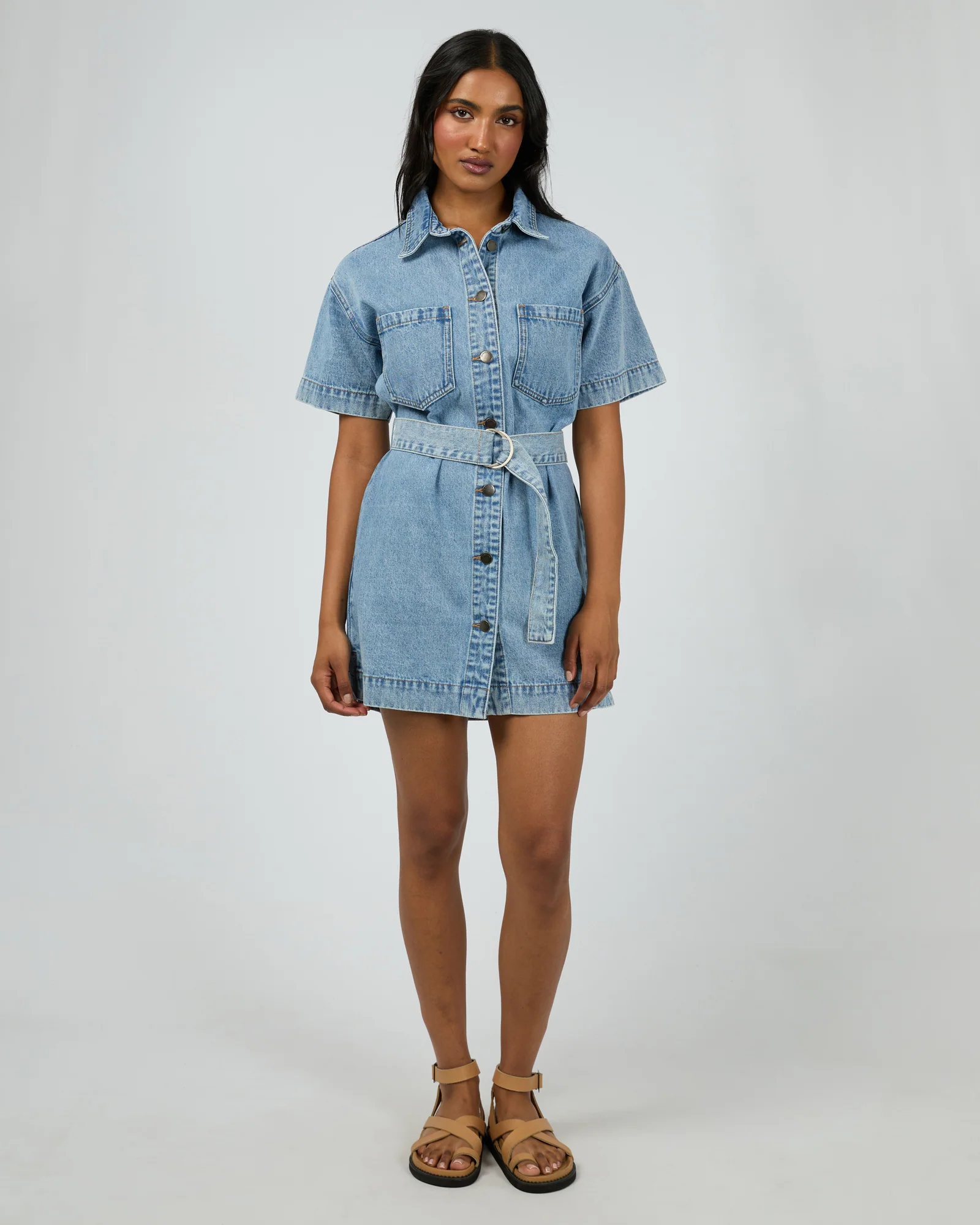 Sunny Denim Dress Light Blue - Image 3