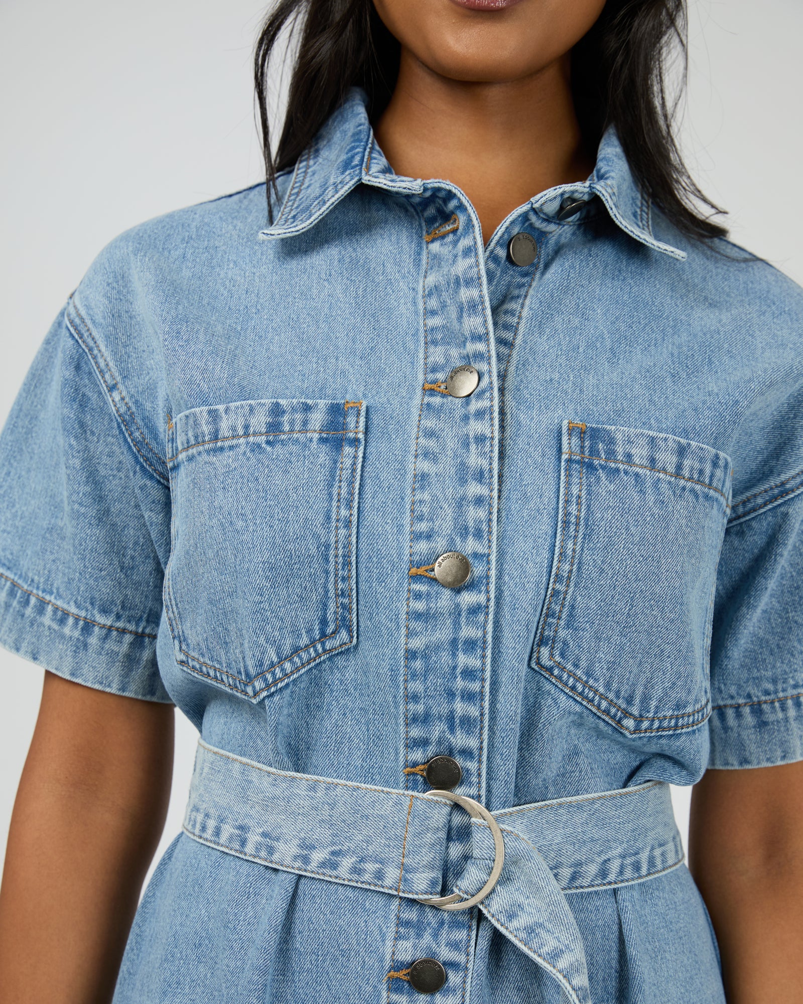 Sunny Denim Dress Light Blue - Image 5