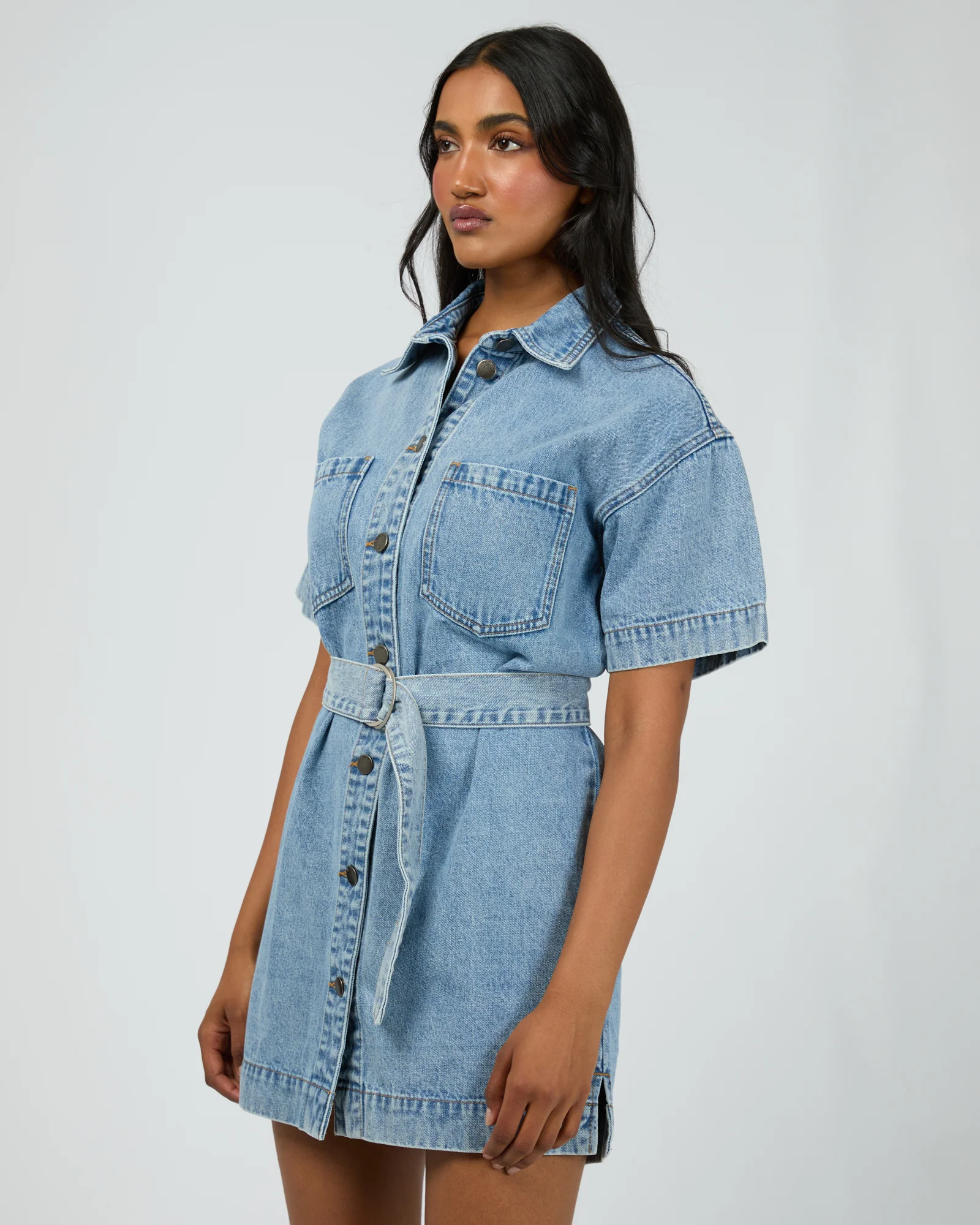 Sunny Denim Dress Light Blue - Image 6