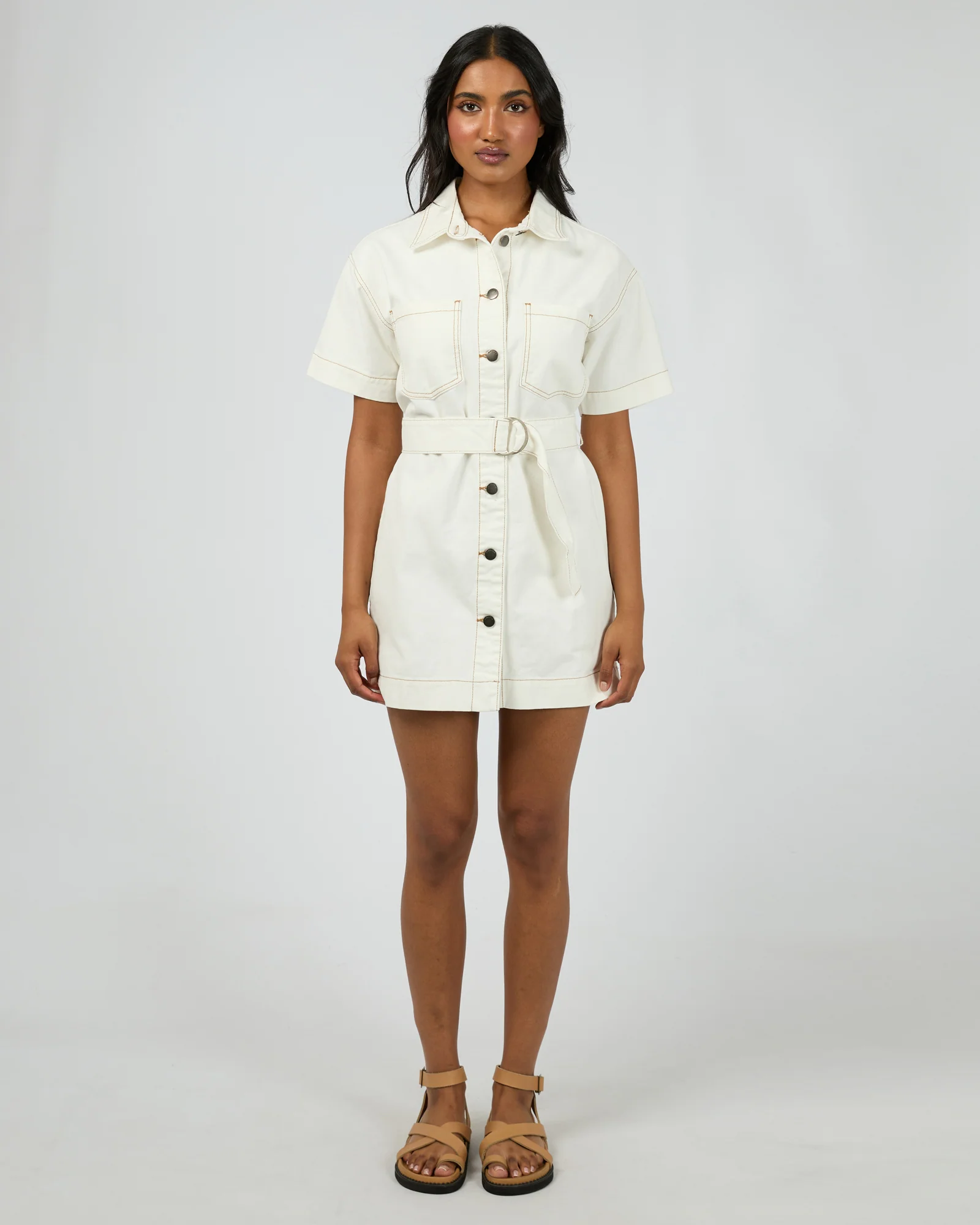 Sunny Denim Dress Vintage White - Image 3