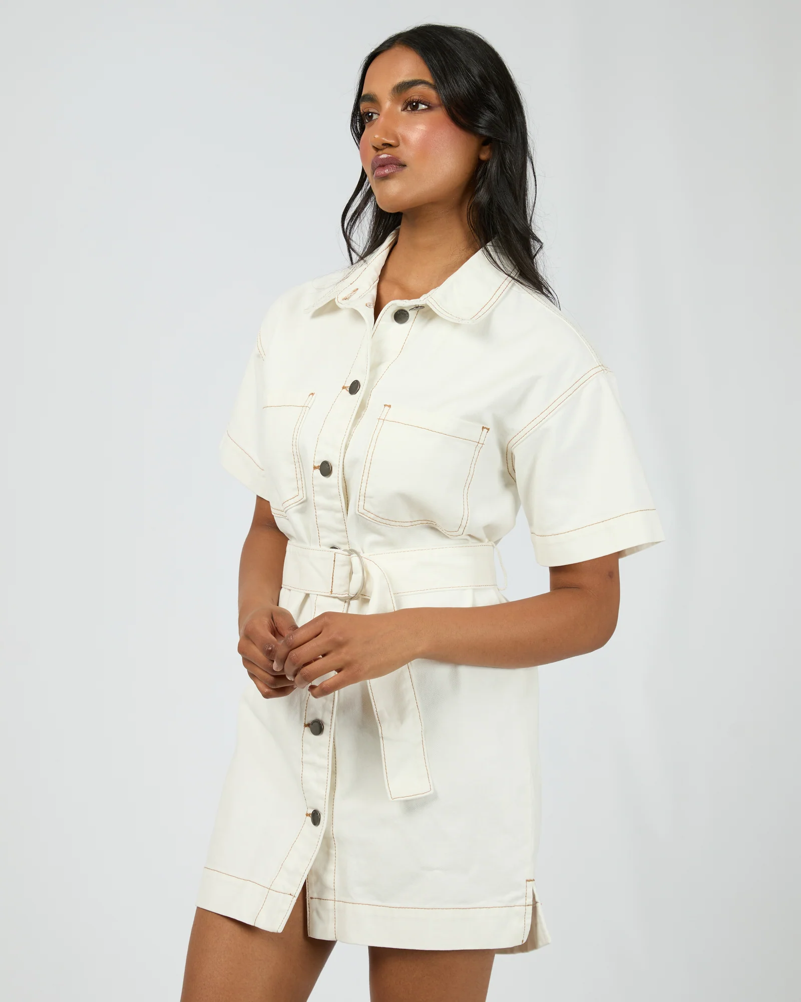 Sunny Denim Dress Vintage White - Image 5