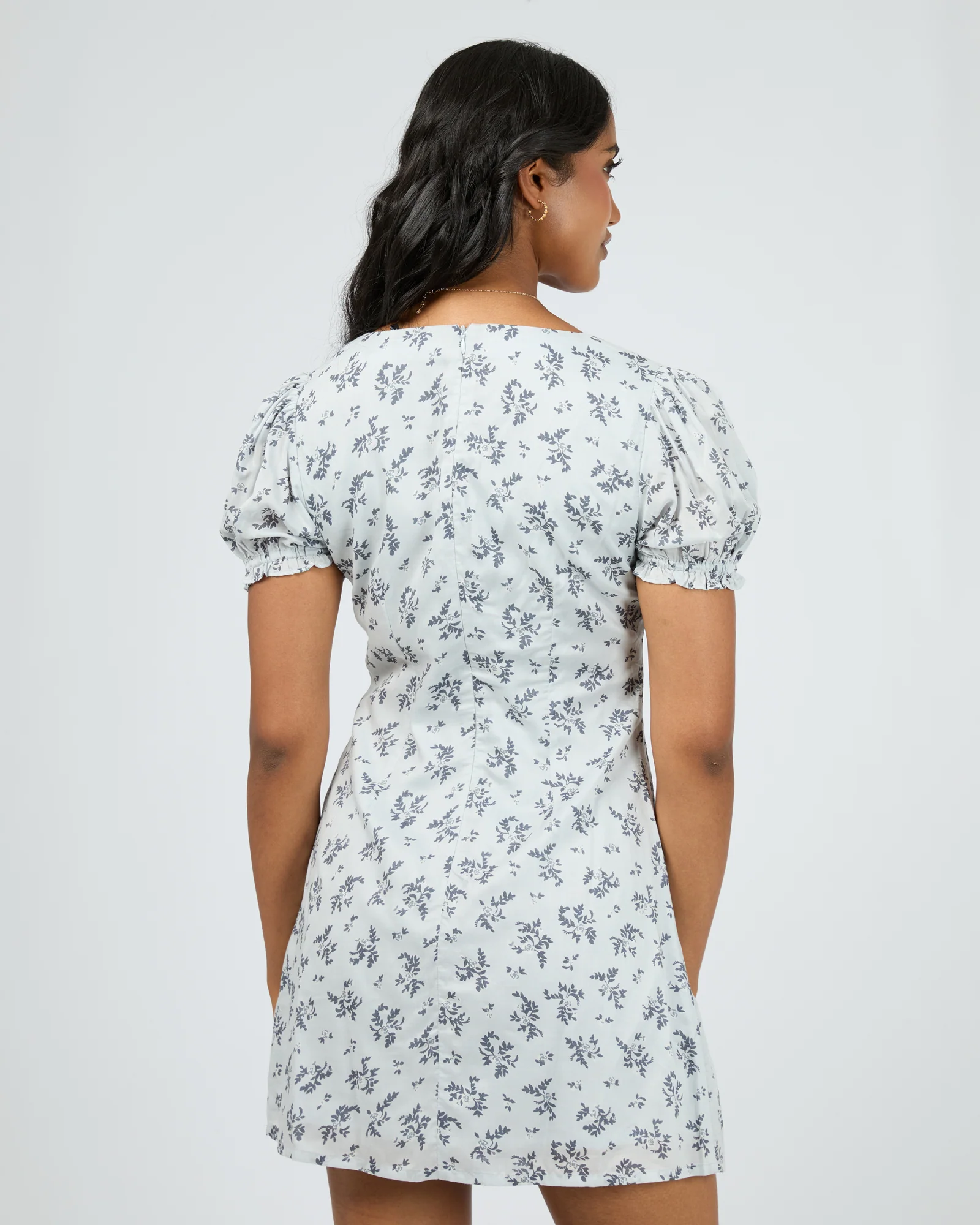 Sylvie V-Neck Mini Dress Blue - Image 3