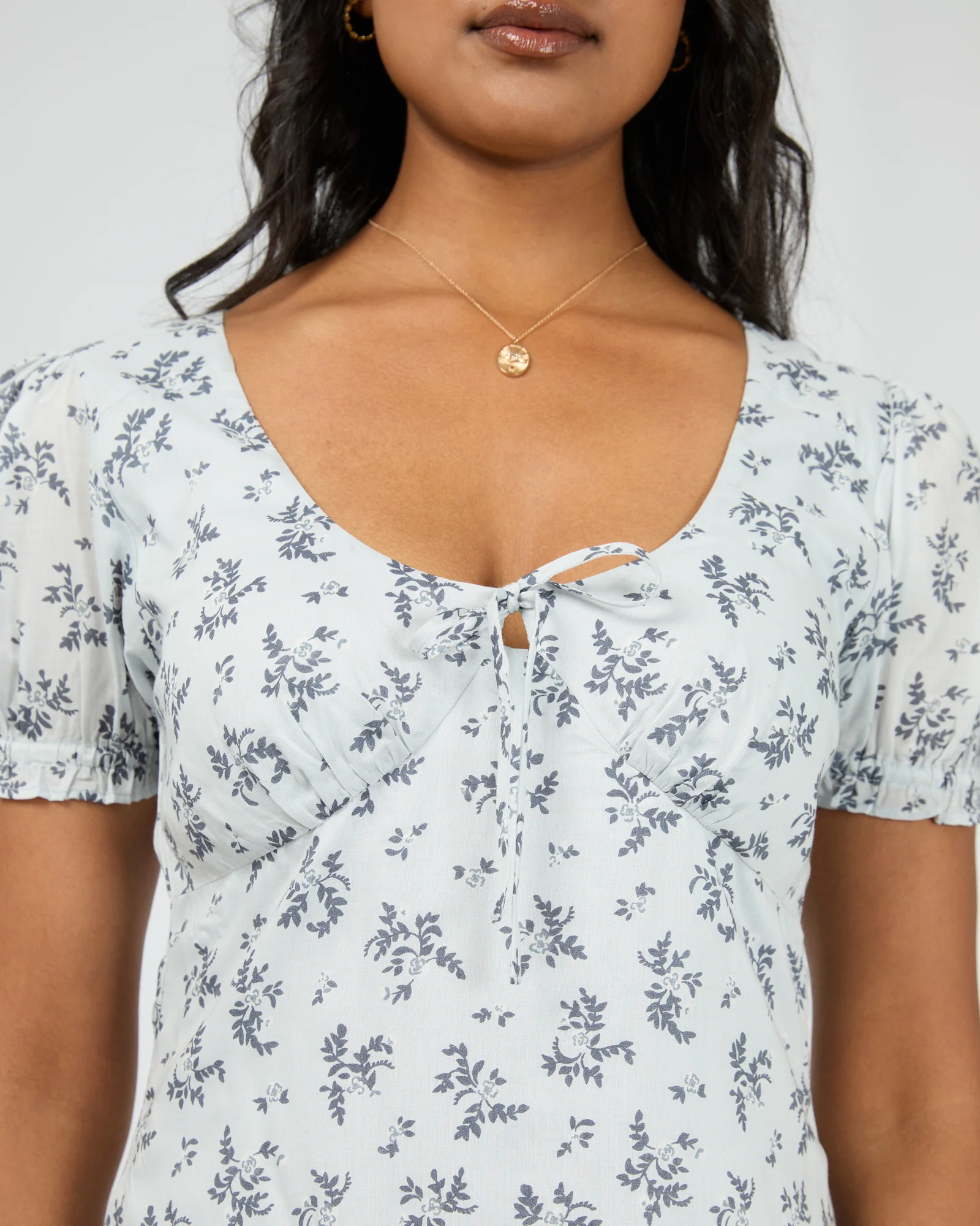 Sylvie V-Neck Mini Dress Blue - Image 5