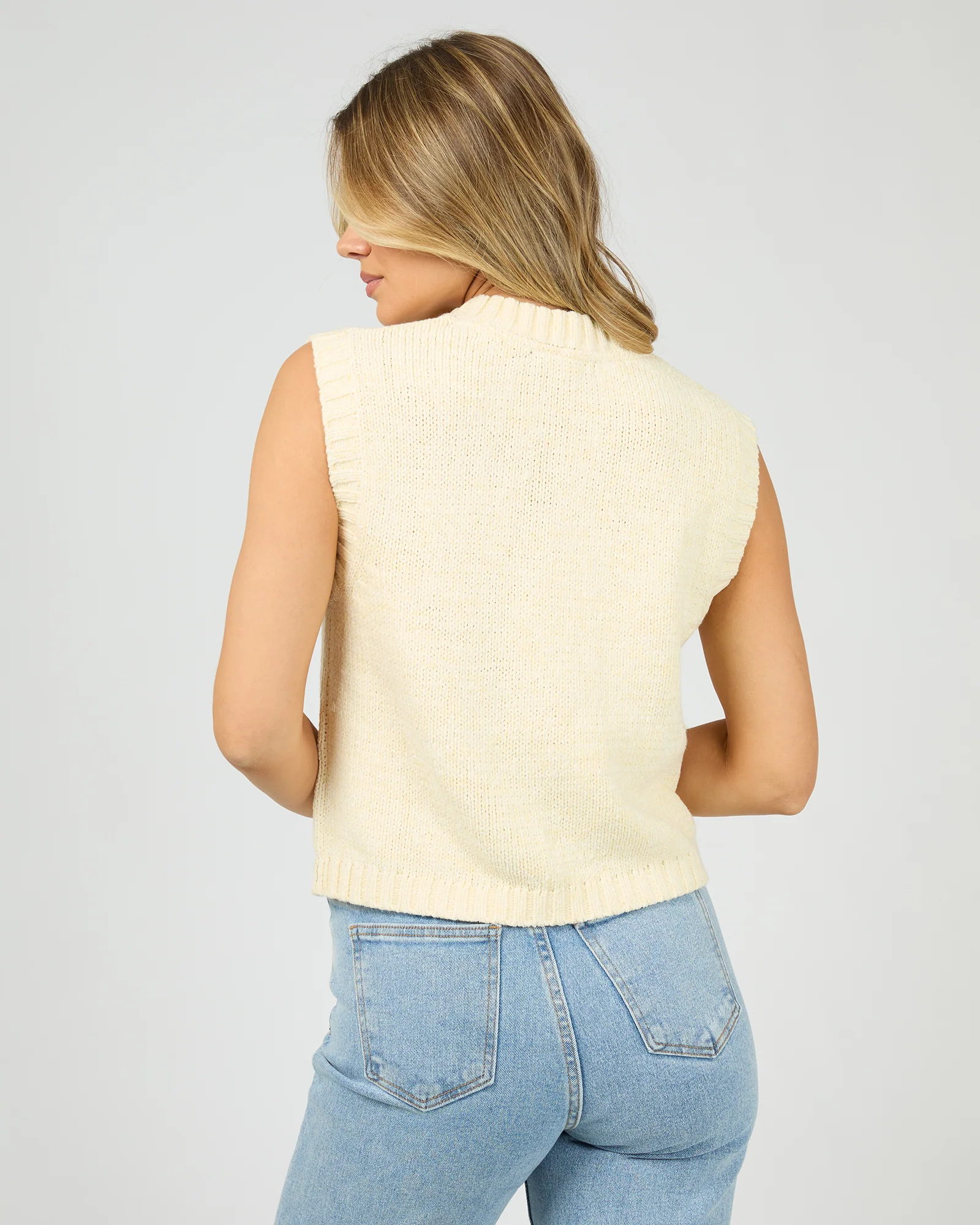 Talullah Knit Vest Vintage White - Image 3