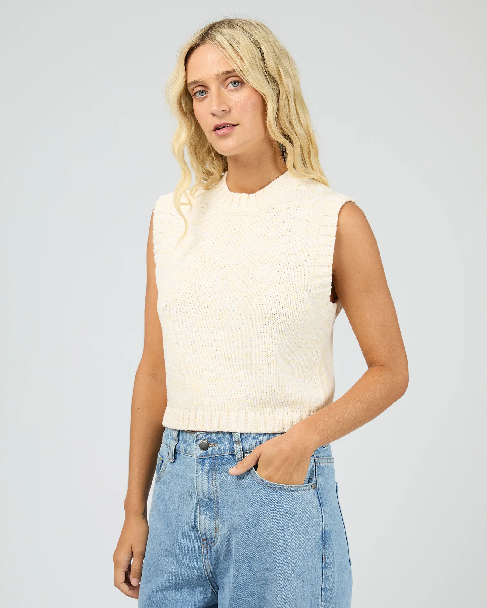 Talullah Knit Vest Vintage White - Image 4