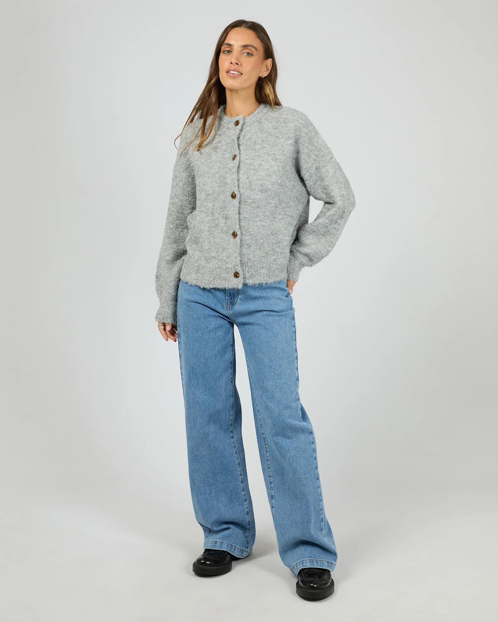Tillie Cardigan Grey Marle - Image 2